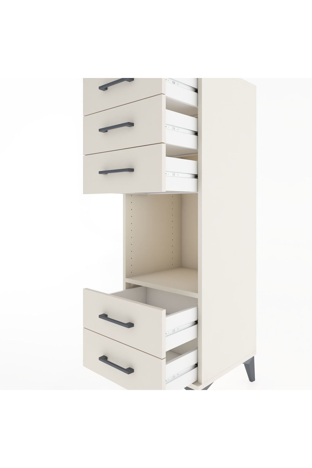 Hyperion Dolap Tek Raflı 5 Çekmeceli 44x44x134 - S49M086V1B