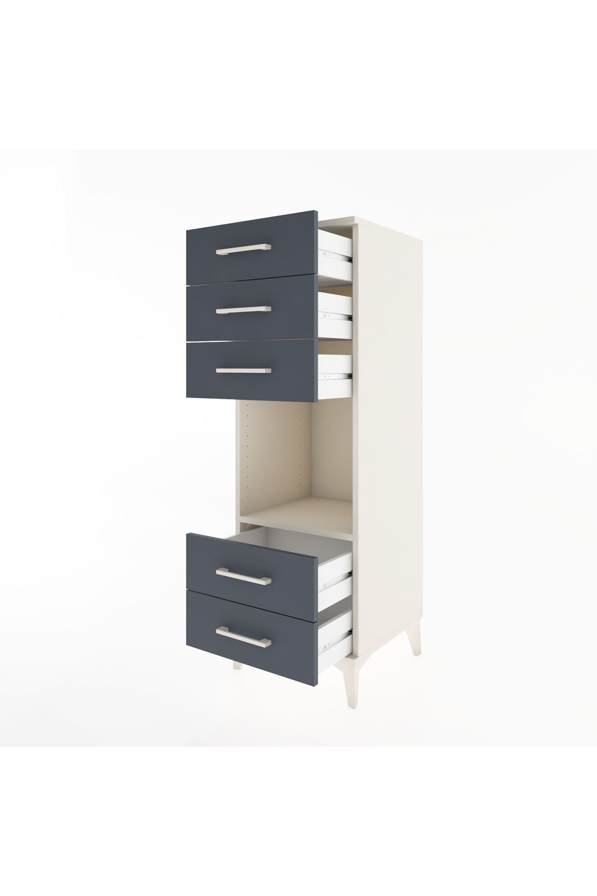 Hyperion Dolap Tek Raflı 5 Çekmeceli 44x44x134 - S49M086V2B