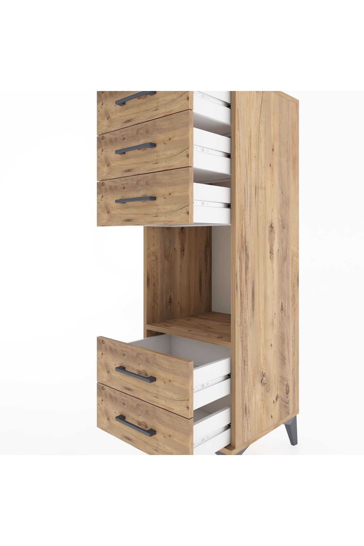 Hyperion Dolap Tek Raflı 5 Çekmeceli 44x44x134 - S49M086V9B