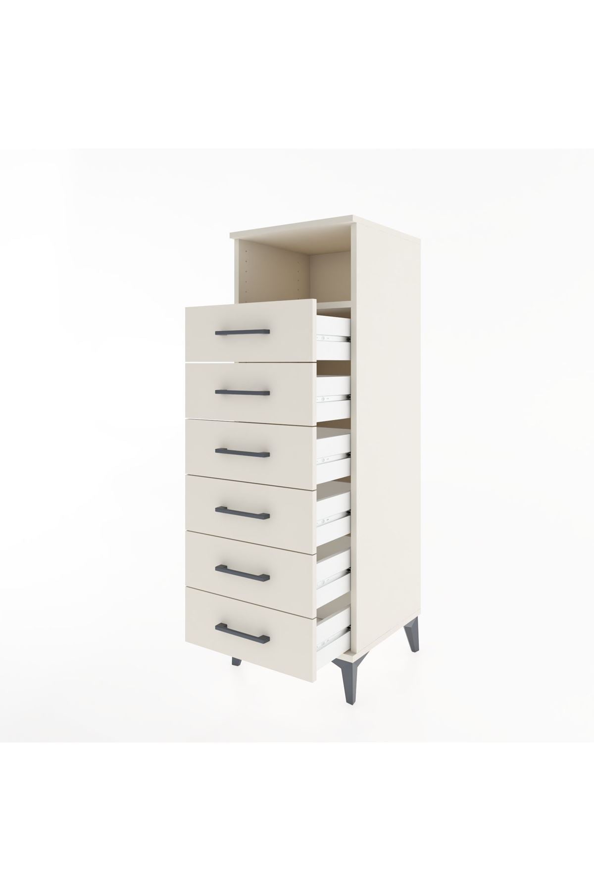 Hyperion Dolap Tek Raflı 6 Çekmeceli 44x44x134 - S49M088V1B