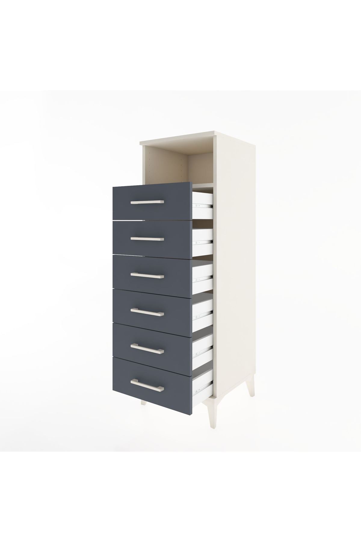 Hyperion Dolap Tek Raflı 6 Çekmeceli 44x44x134 - S49M088V2B