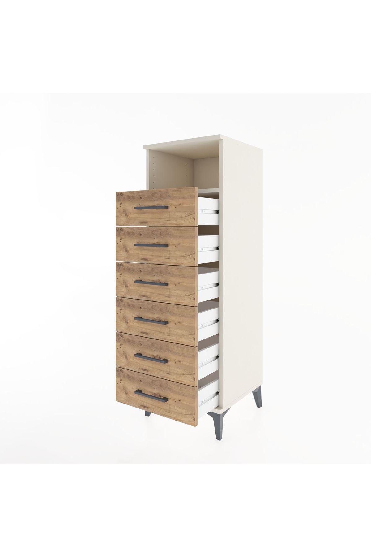 Hyperion Dolap Tek Raflı 6 Çekmeceli 44x44x134 - S49M088V3B