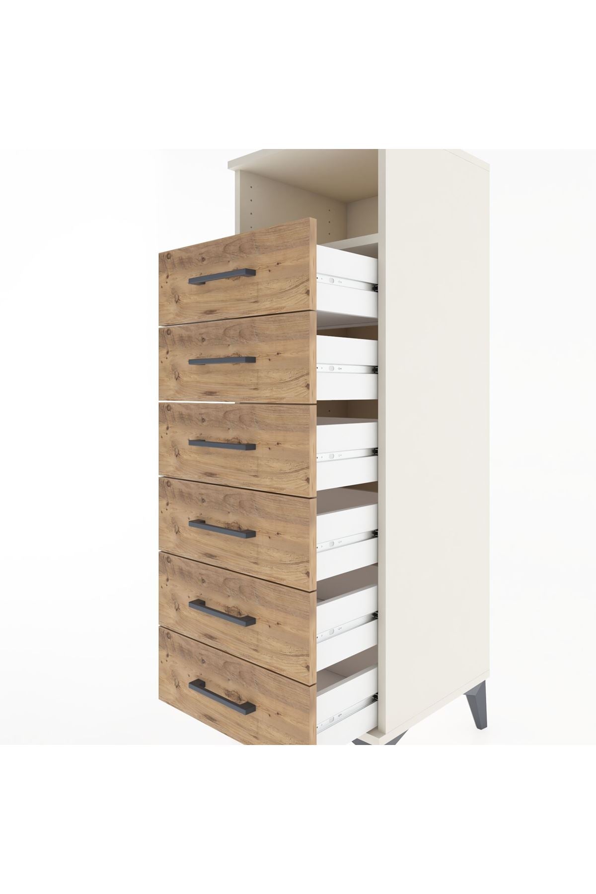 Hyperion Dolap Tek Raflı 6 Çekmeceli 44x44x134 - S49M088V3B