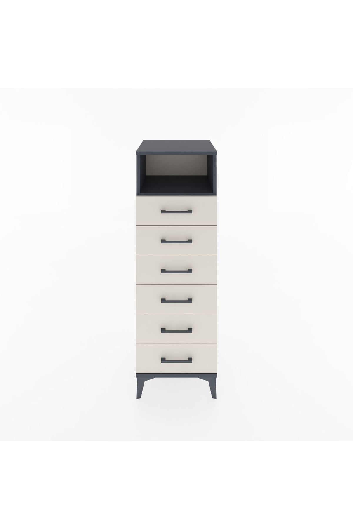 Hyperion Dolap Tek Raflı 6 Çekmeceli 44x44x134 - S49M088V4B