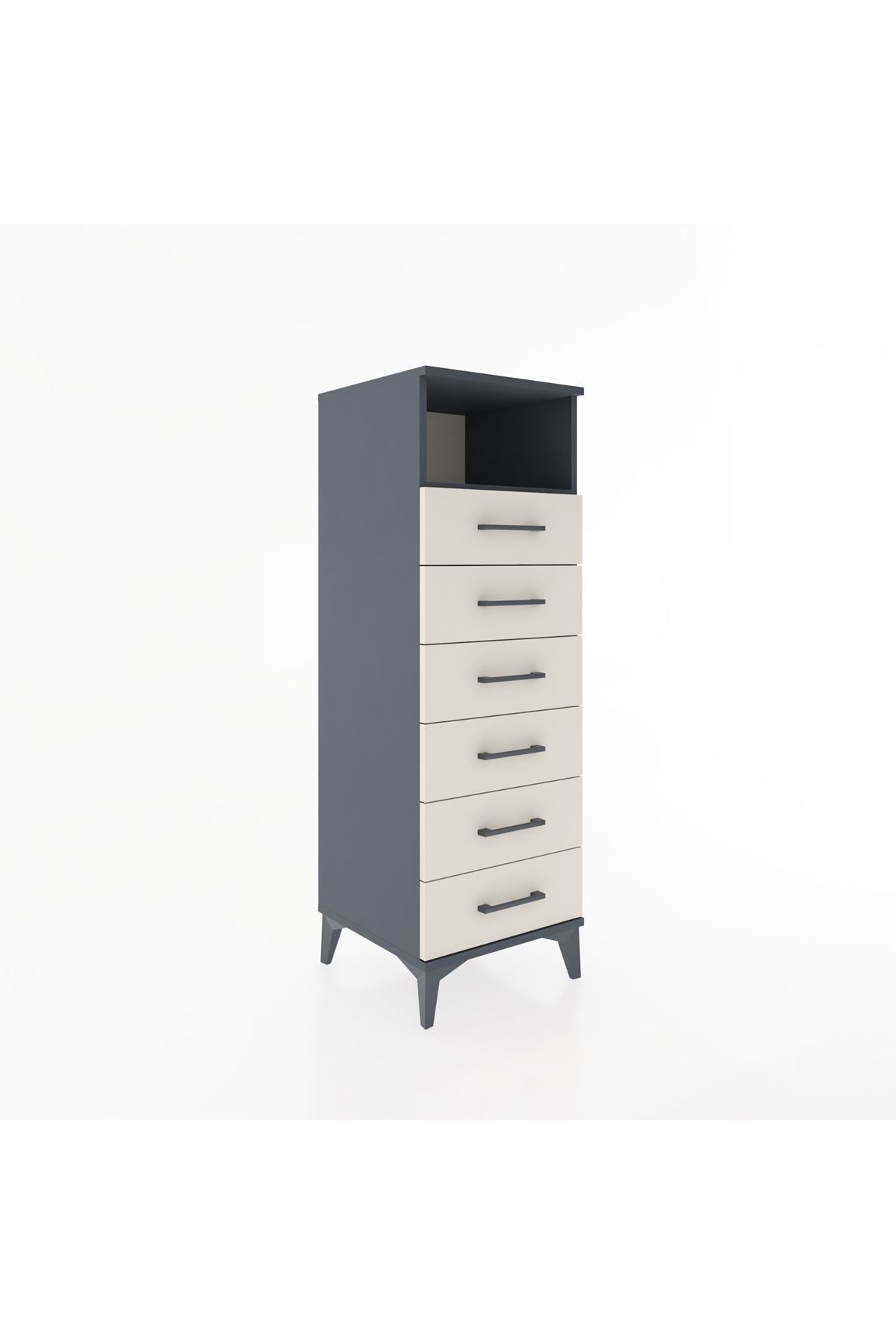 Hyperion Dolap Tek Raflı 6 Çekmeceli 44x44x134 - S49M088V4B