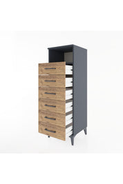 Hyperion Dolap Tek Raflı 6 Çekmeceli 44x44x134 - S49M088V6B