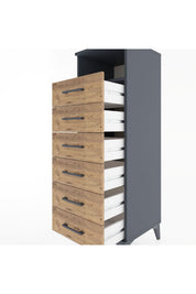 Hyperion Dolap Tek Raflı 6 Çekmeceli 44x44x134 - S49M088V6B
