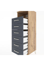 Hyperion Dolap Tek Raflı 6 Çekmeceli 44x44x134 - S49M088V8B