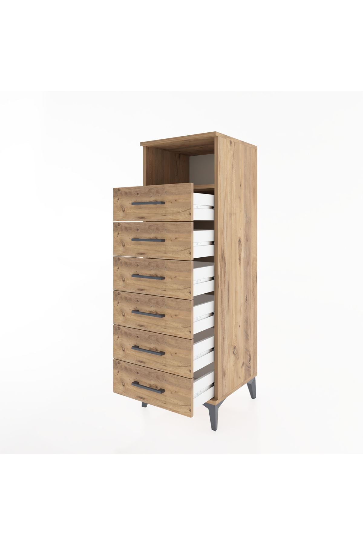 Hyperion Dolap Tek Raflı 6 Çekmeceli 44x44x134 - S49M088V9B