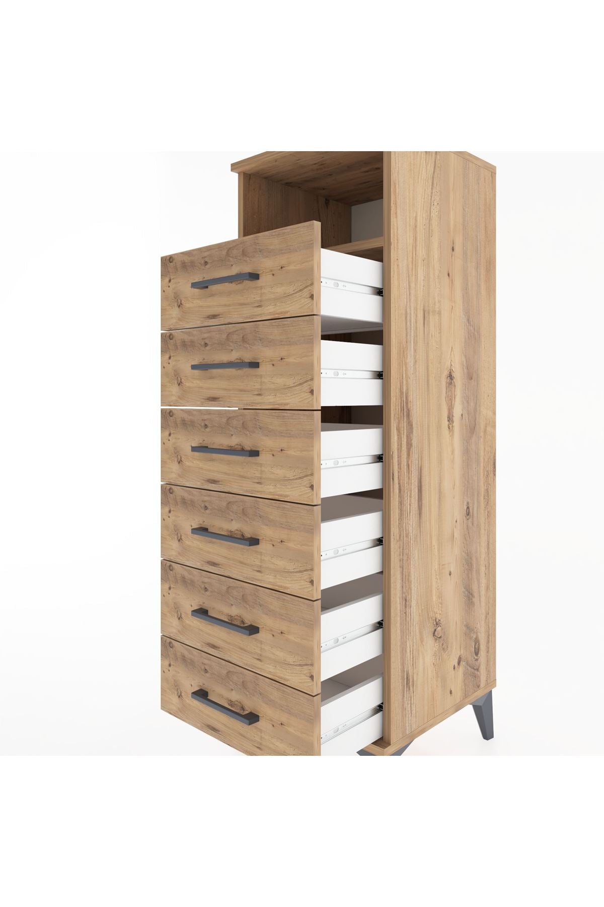 Hyperion Dolap Tek Raflı 6 Çekmeceli 44x44x134 - S49M088V9B