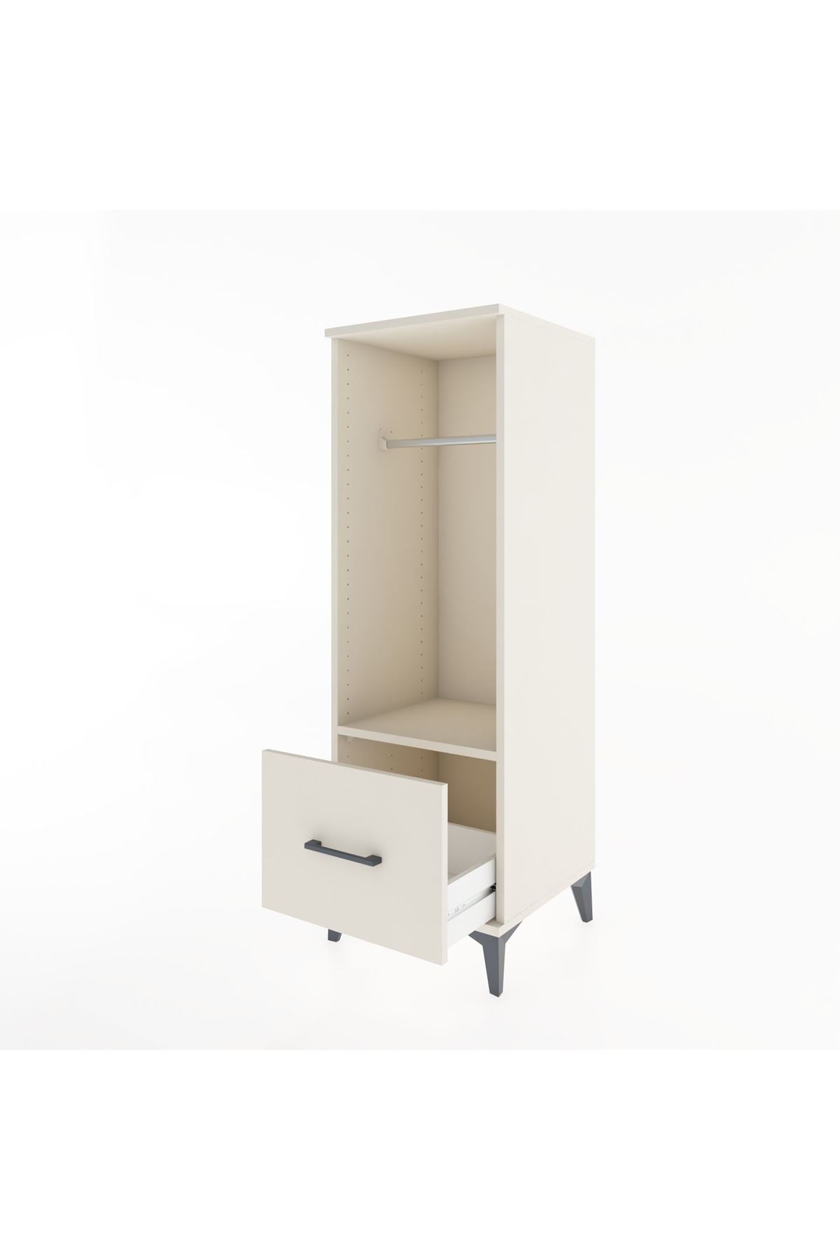 Hyperion Dolap Tek Raflı Tek Çekmeceli Tek Askılı 44x44x134 - S49M091V1B