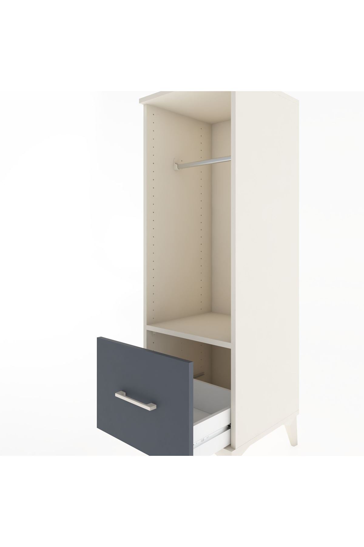 Hyperion Dolap Tek Raflı Tek Çekmeceli Tek Askılı 44x44x134 - S49M091V2B
