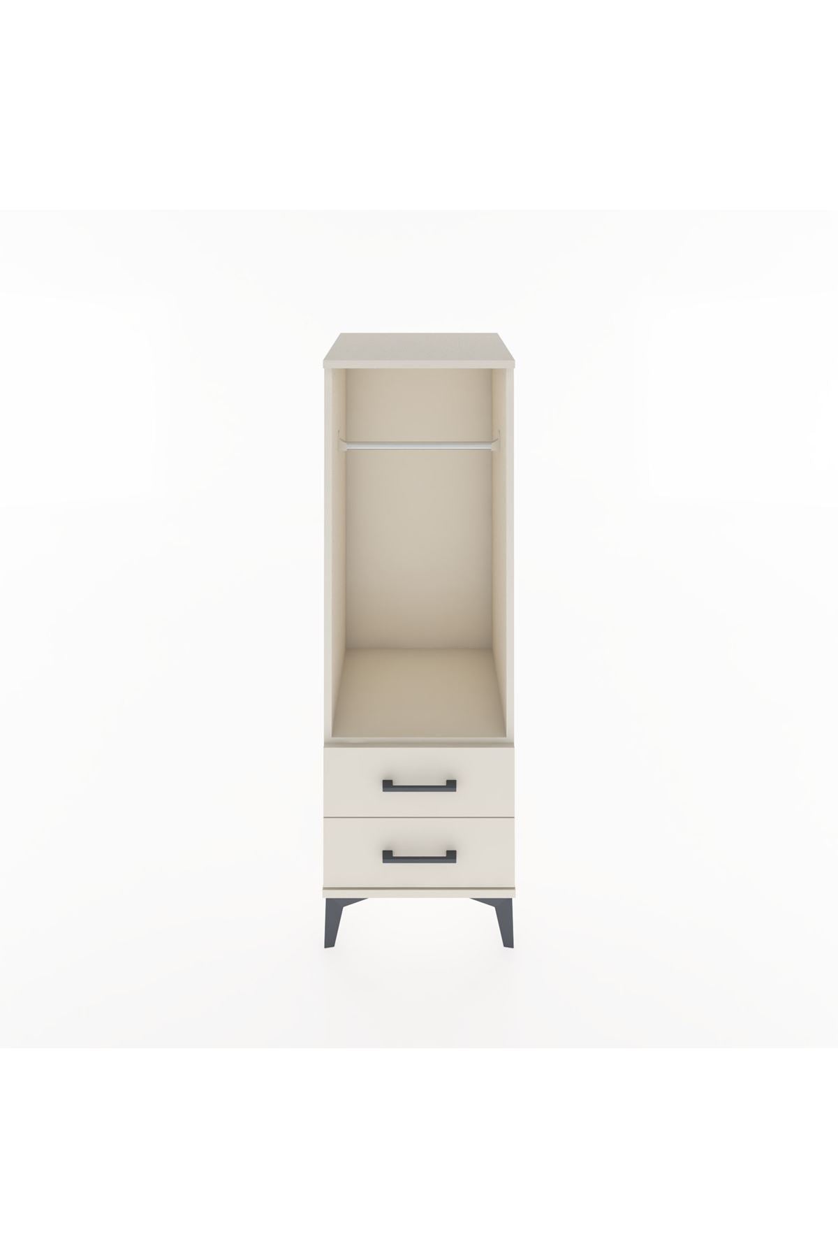 Hyperion Dolap Tek Raflı 2 Çekmeceli Tek Askılı 44x44x134 - S49M092V1B