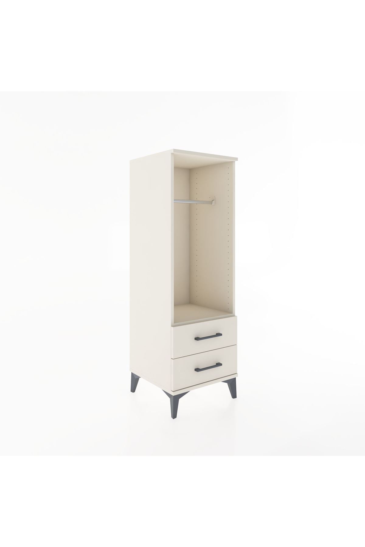Hyperion Dolap Tek Raflı 2 Çekmeceli Tek Askılı 44x44x134 - S49M092V1B