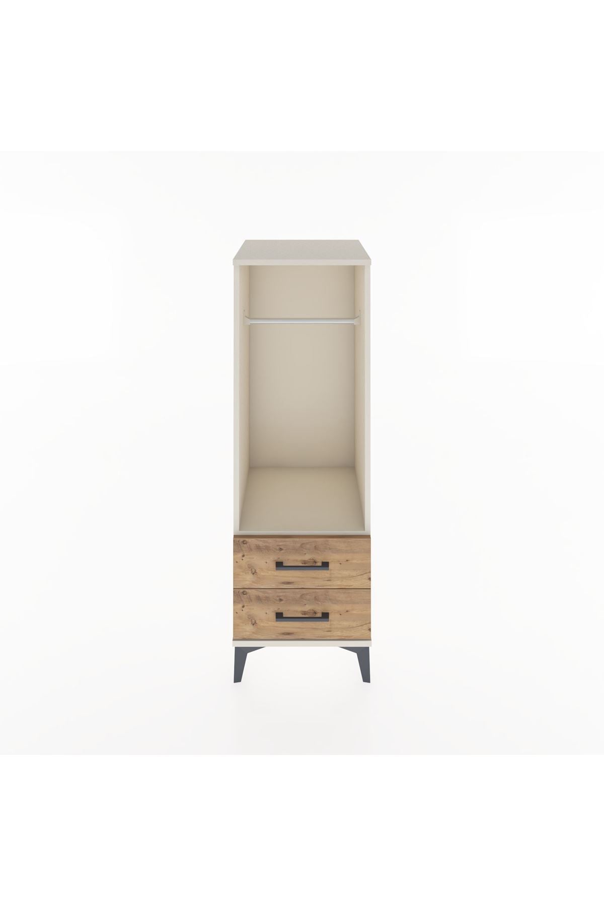 Hyperion Dolap Tek Raflı 2 Çekmeceli Tek Askılı 44x44x134 - S49M092V3B