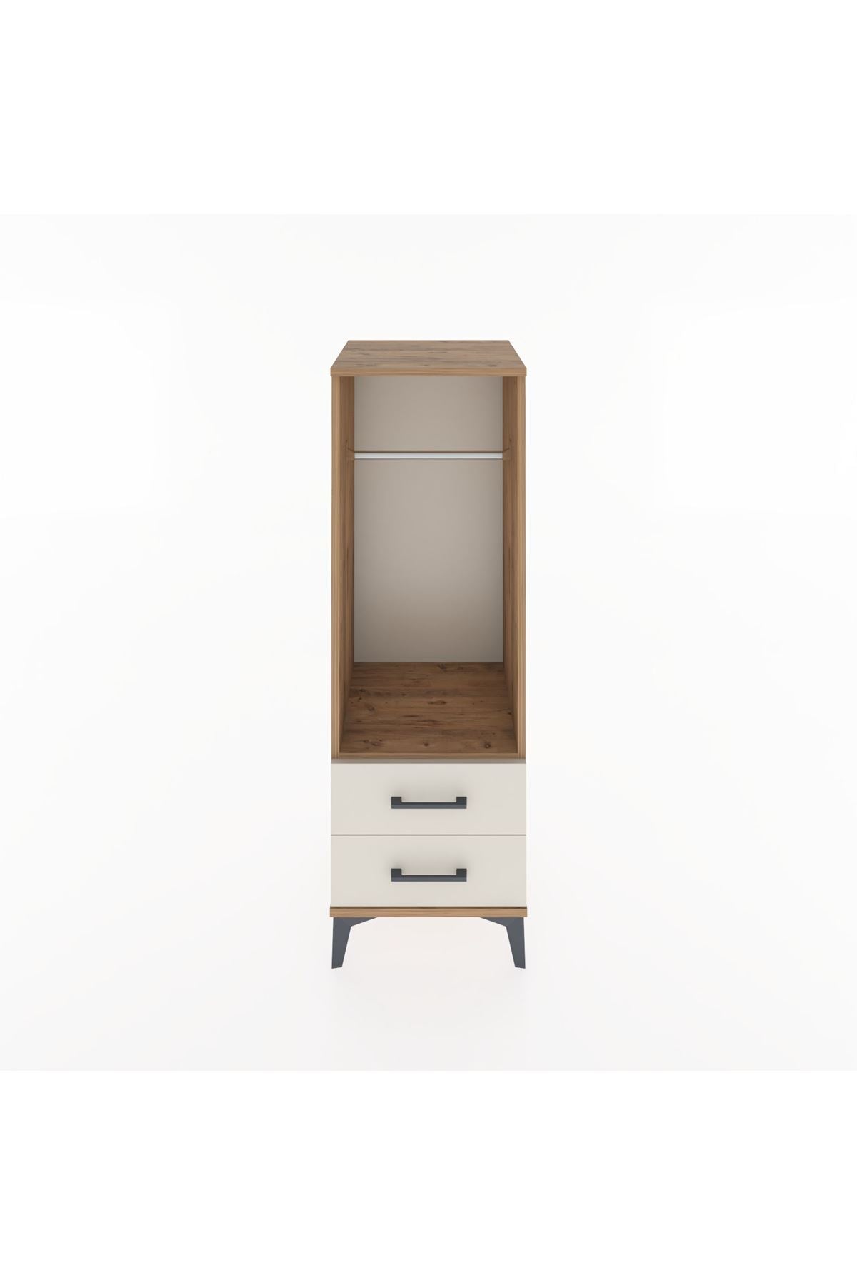 Hyperion Dolap Tek Raflı 2 Çekmeceli Tek Askılı 44x44x134 - S49M092V7B