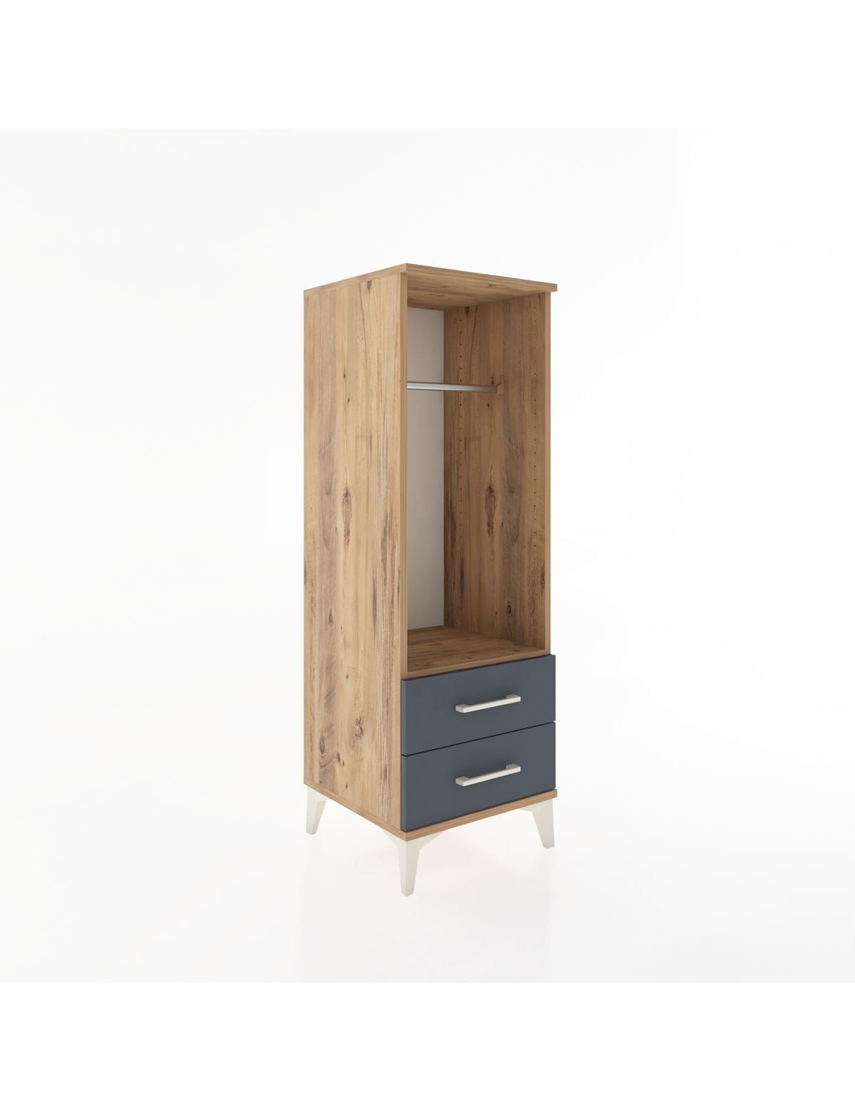 Hyperion Dolap Tek Raflı 2 Çekmeceli Tek Askılı 44x44x134 - S49M092V8B