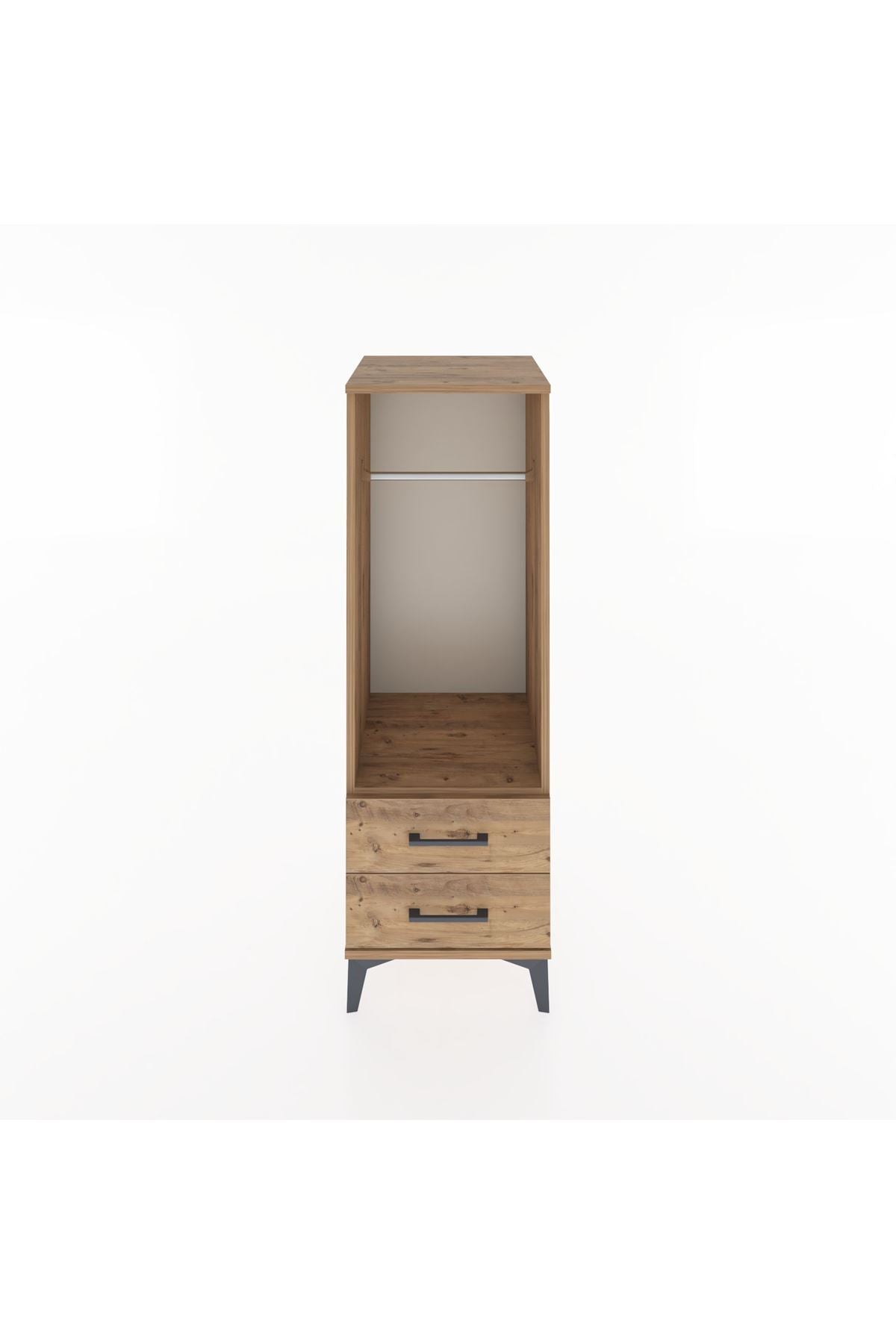 Hyperion Dolap Tek Raflı 2 Çekmeceli Tek Askılı 44x44x134 - S49M092V9B