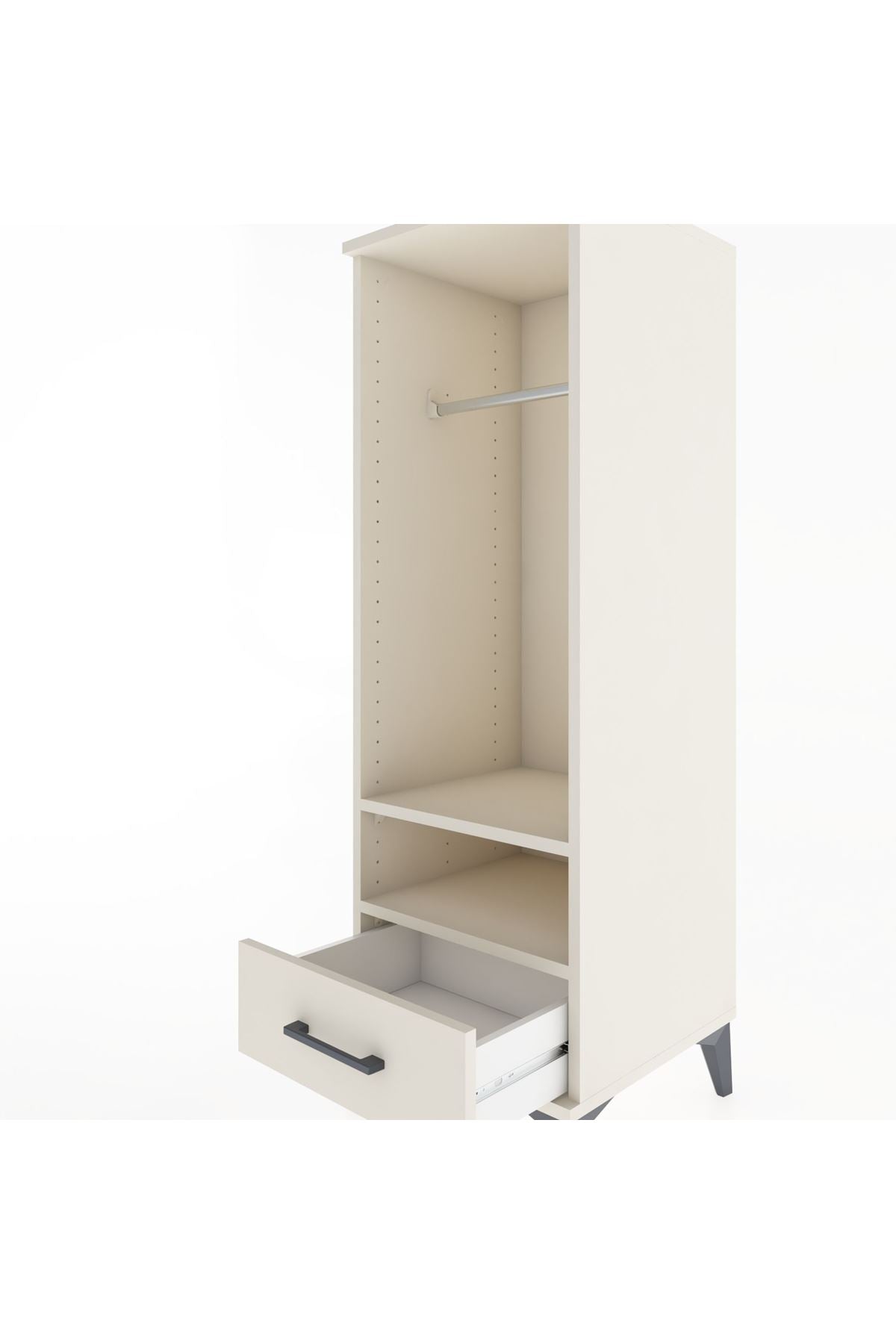 Hyperion Dolap 2 Raflı Tek Çekmeceli Tek Askılı 44x44x134 - S49M093V1B