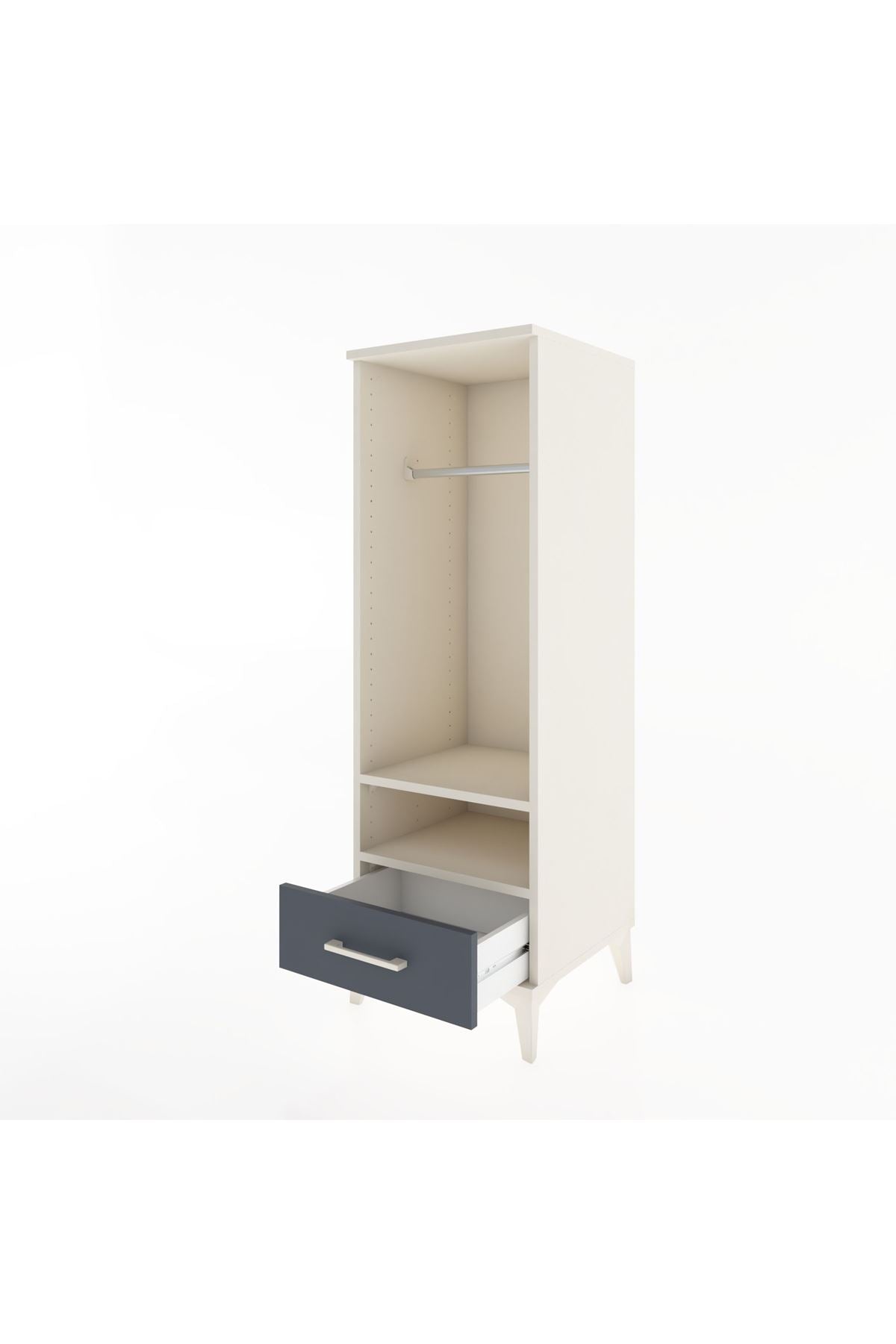 Hyperion Dolap 2 Raflı Tek Çekmeceli Tek Askılı 44x44x134 - S49M093V2B
