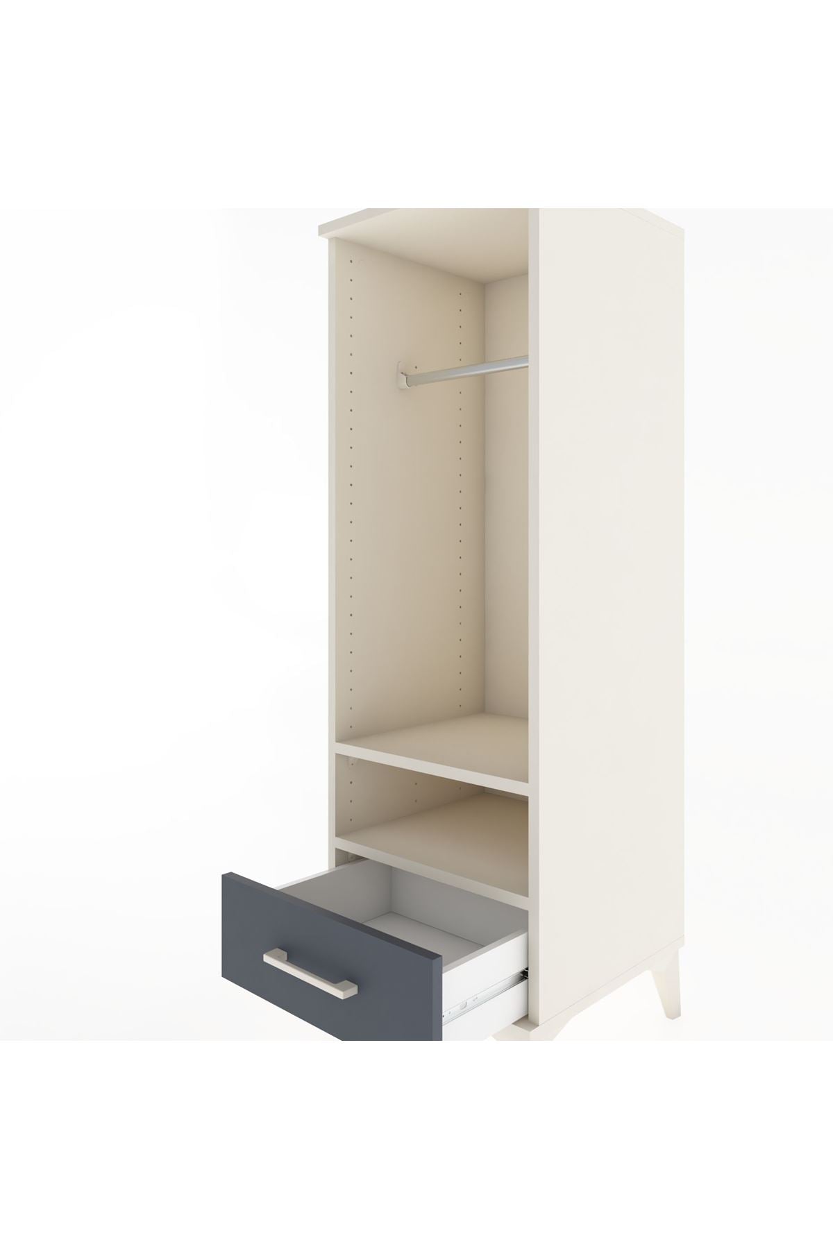 Hyperion Dolap 2 Raflı Tek Çekmeceli Tek Askılı 44x44x134 - S49M093V2B