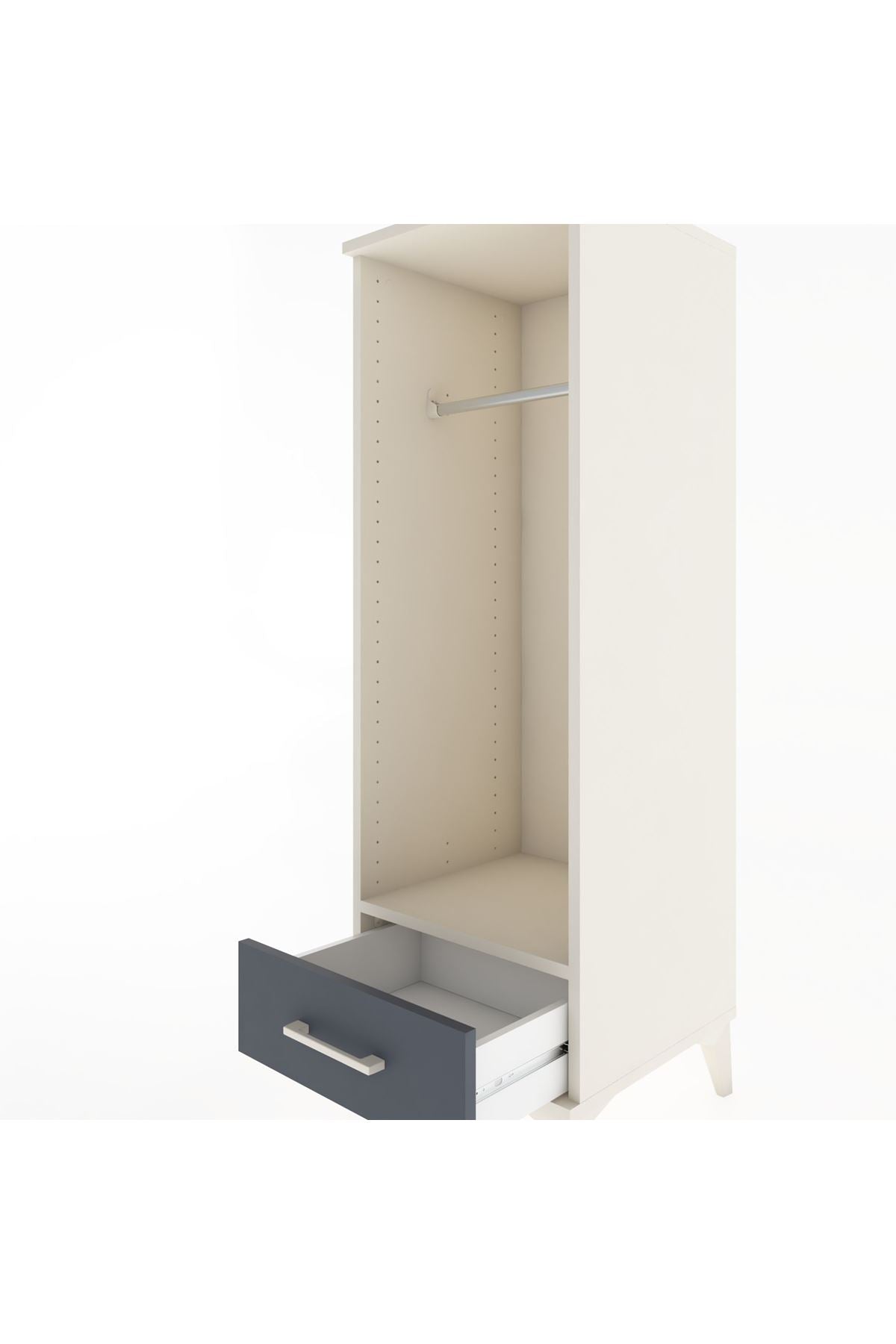 Hyperion Dolap Tek Raflı Tek Çekmeceli Tek Askılı 44x44x134 - S49M094V2B
