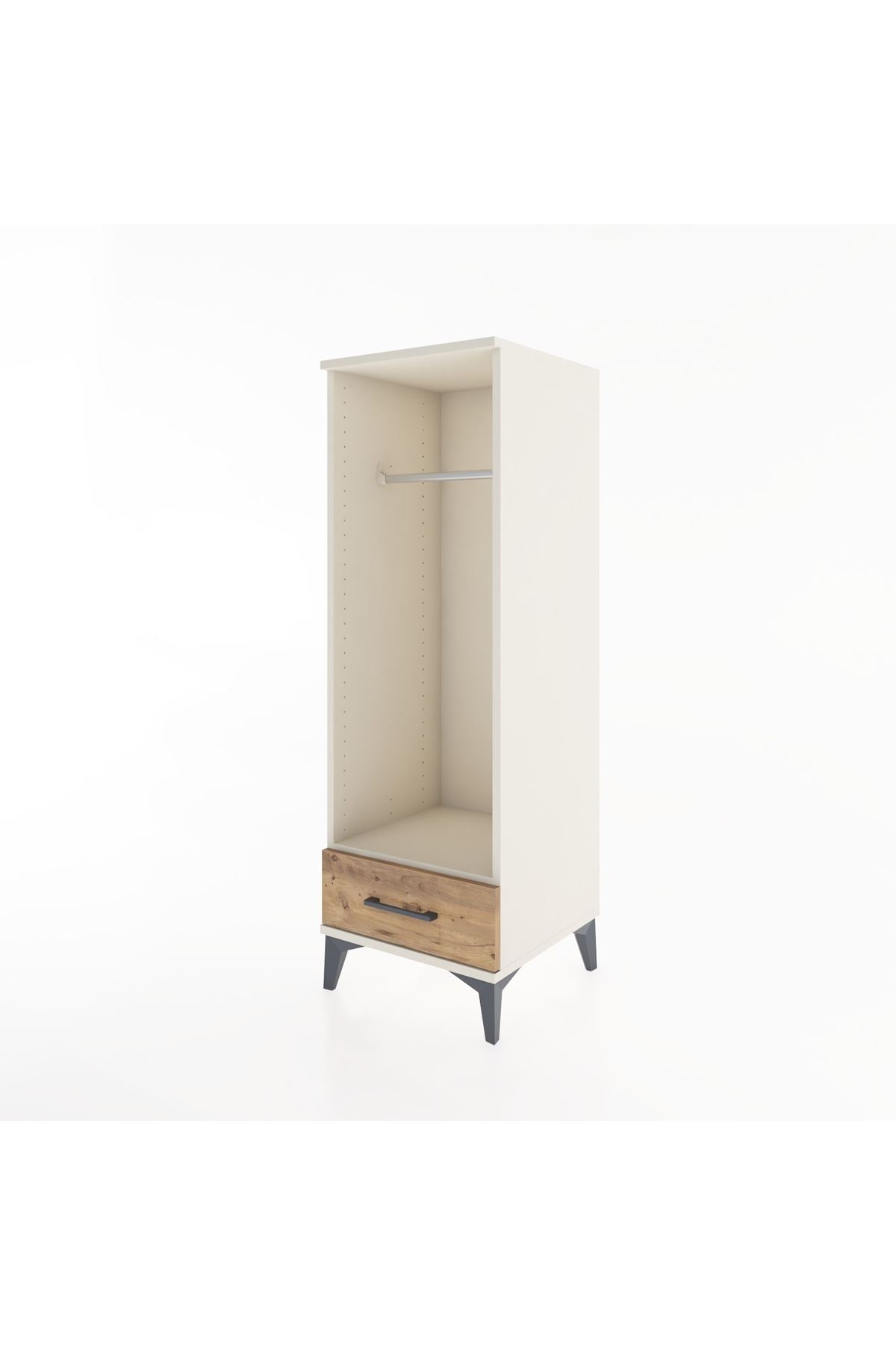 Hyperion Dolap Tek Raflı Tek Çekmeceli Tek Askılı 44x44x134 - S49M094V3B