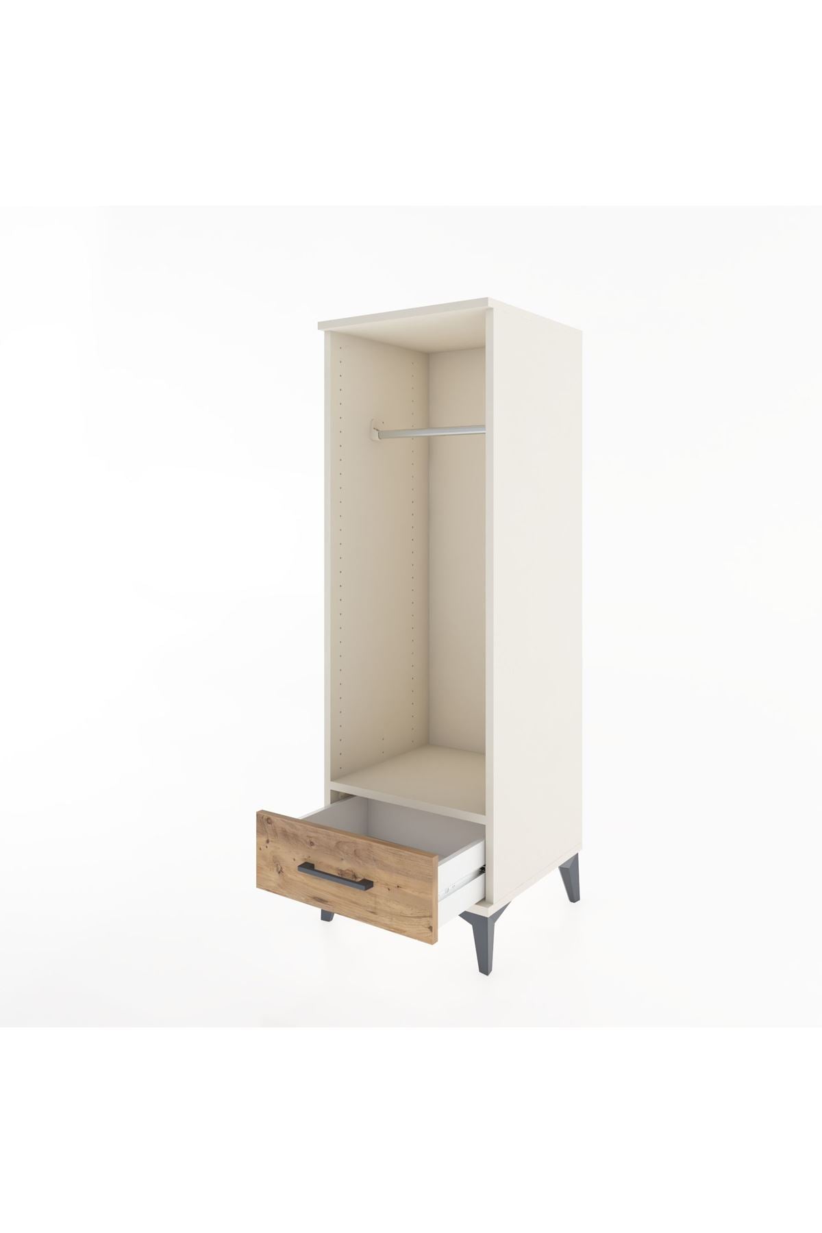 Hyperion Dolap Tek Raflı Tek Çekmeceli Tek Askılı 44x44x134 - S49M094V3B