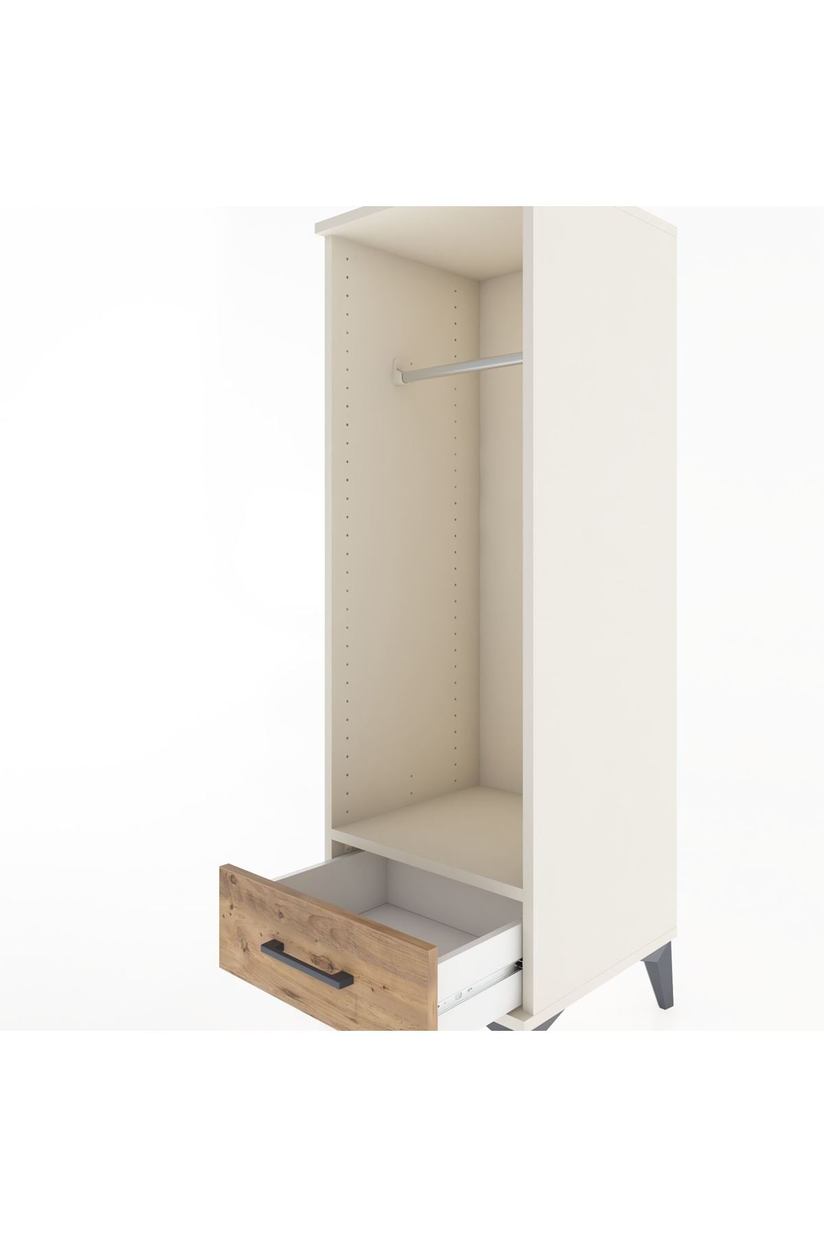 Hyperion Dolap Tek Raflı Tek Çekmeceli Tek Askılı 44x44x134 - S49M094V3B
