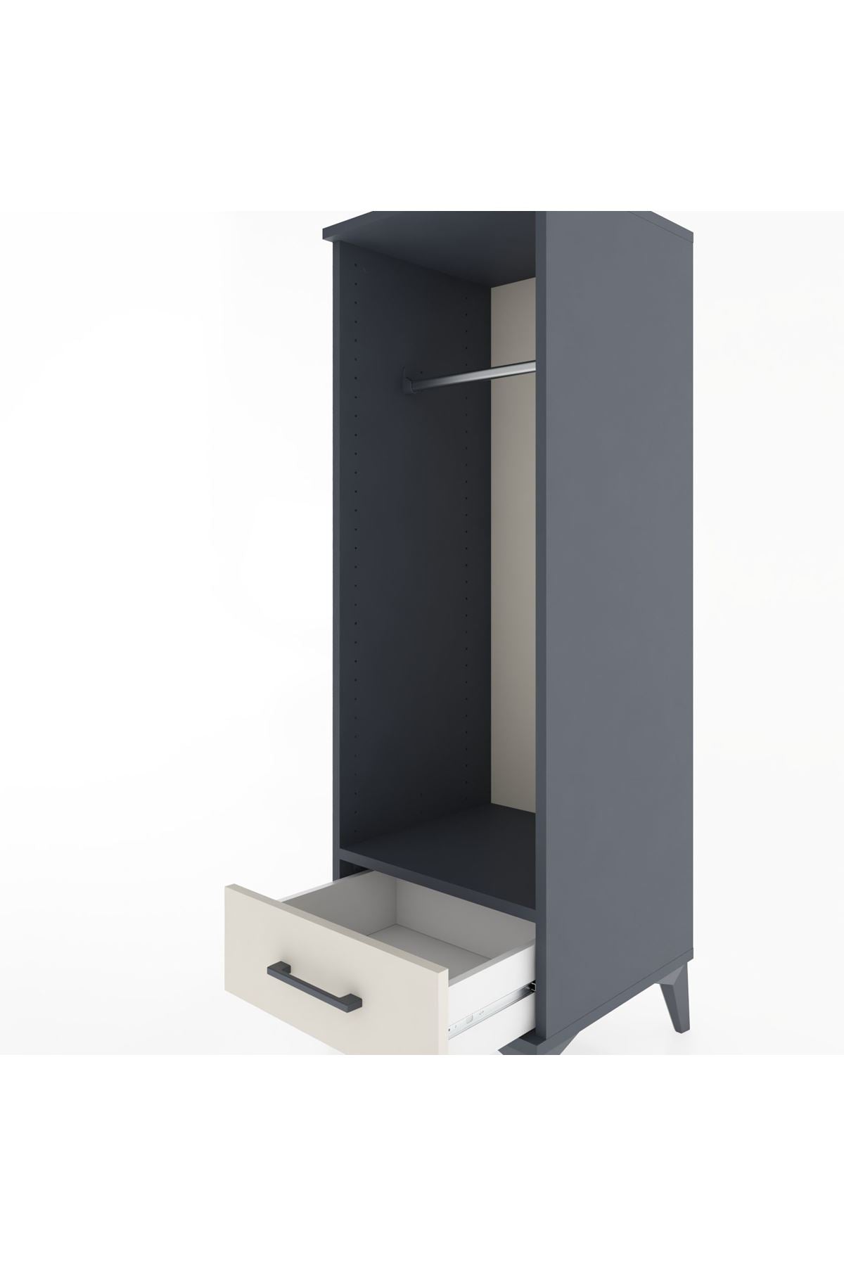 Hyperion Dolap Tek Raflı Tek Çekmeceli Tek Askılı 44x44x134 - S49M094V4B