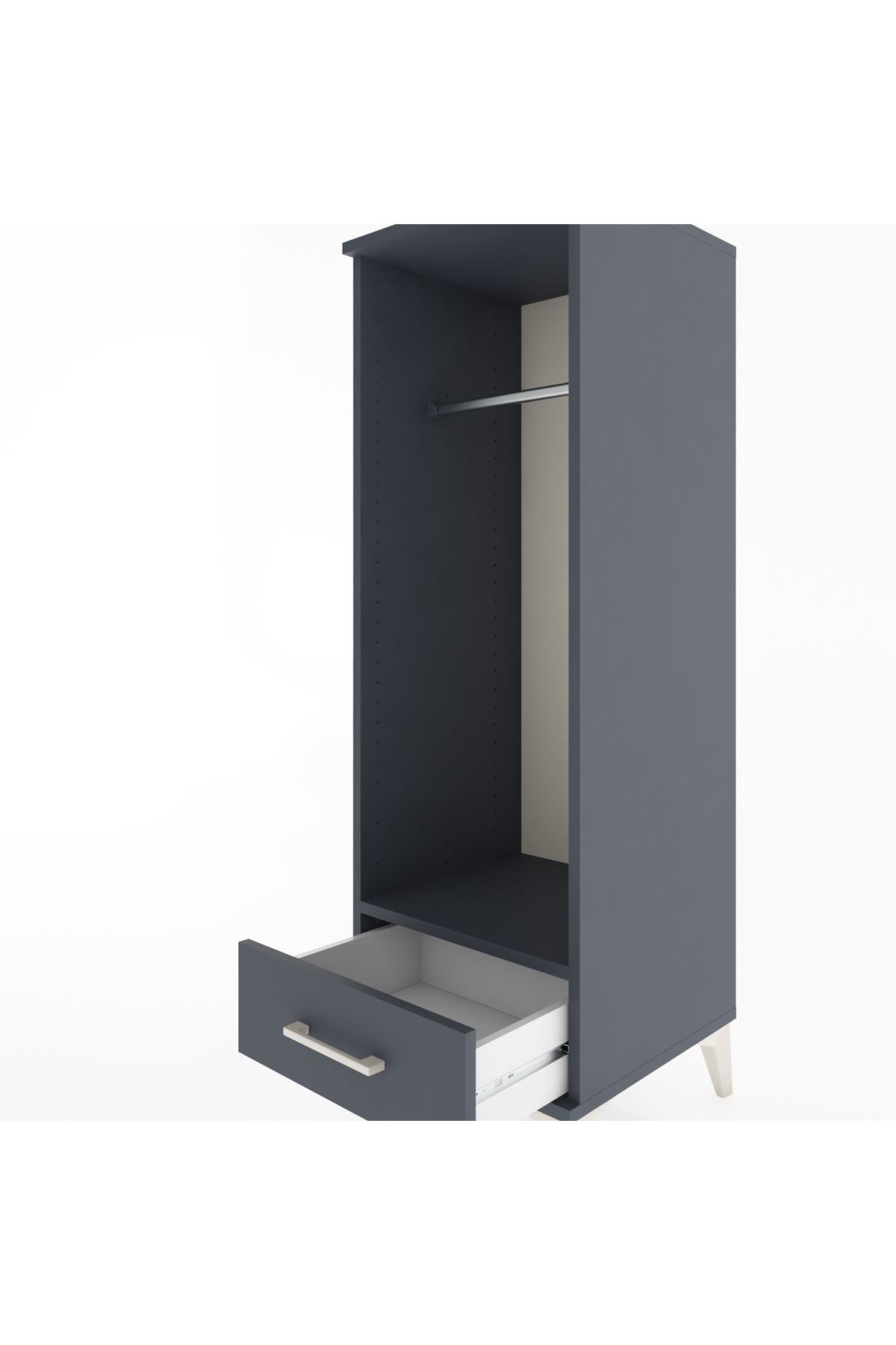 Hyperion Dolap Tek Raflı Tek Çekmeceli Tek Askılı 44x44x134 - S49M094V5B