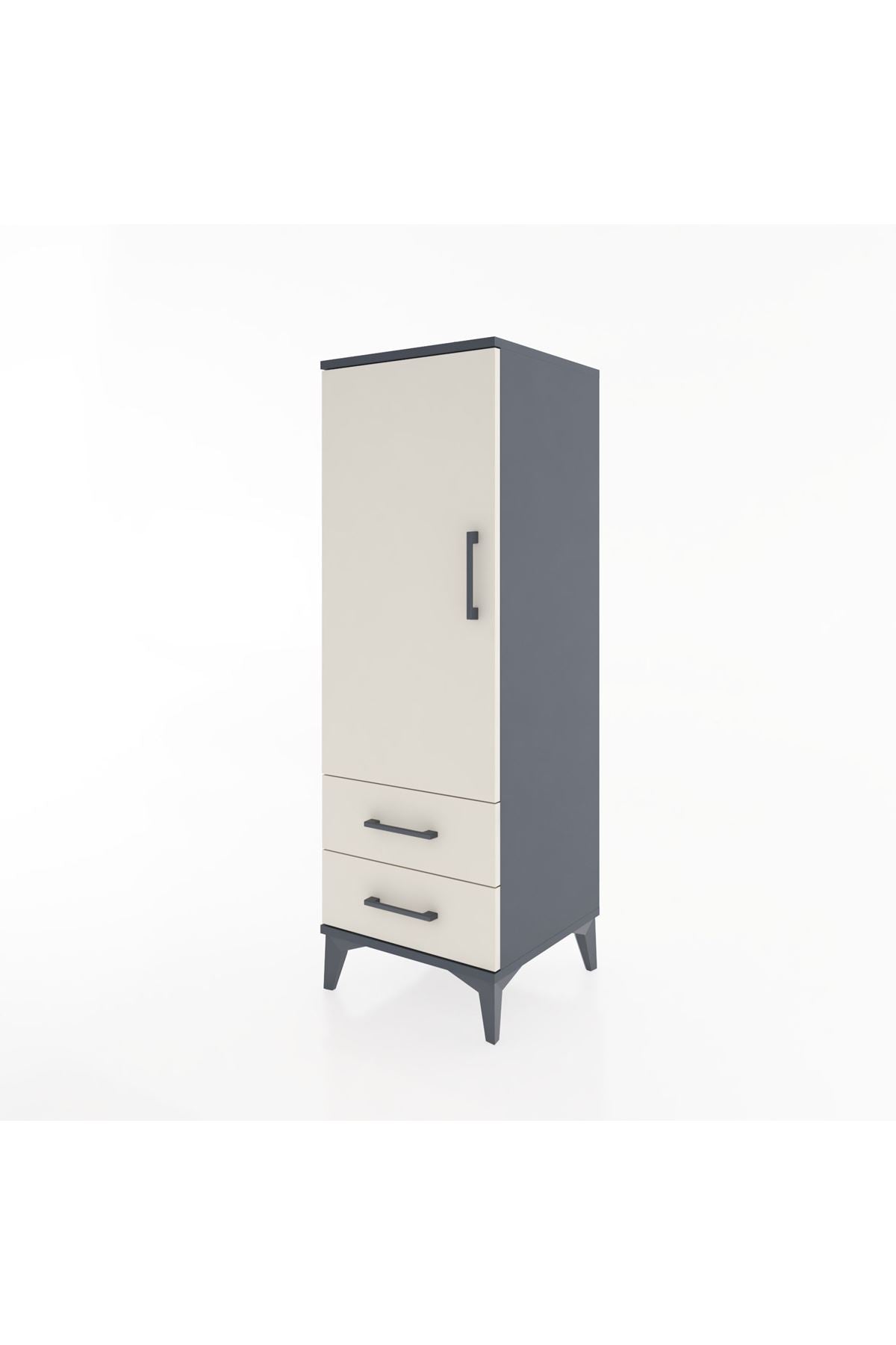 Hyperion Dolap Tek Raflı 2 Çekmeceli Tek Askılı 44x44x134 - S49M071V4B