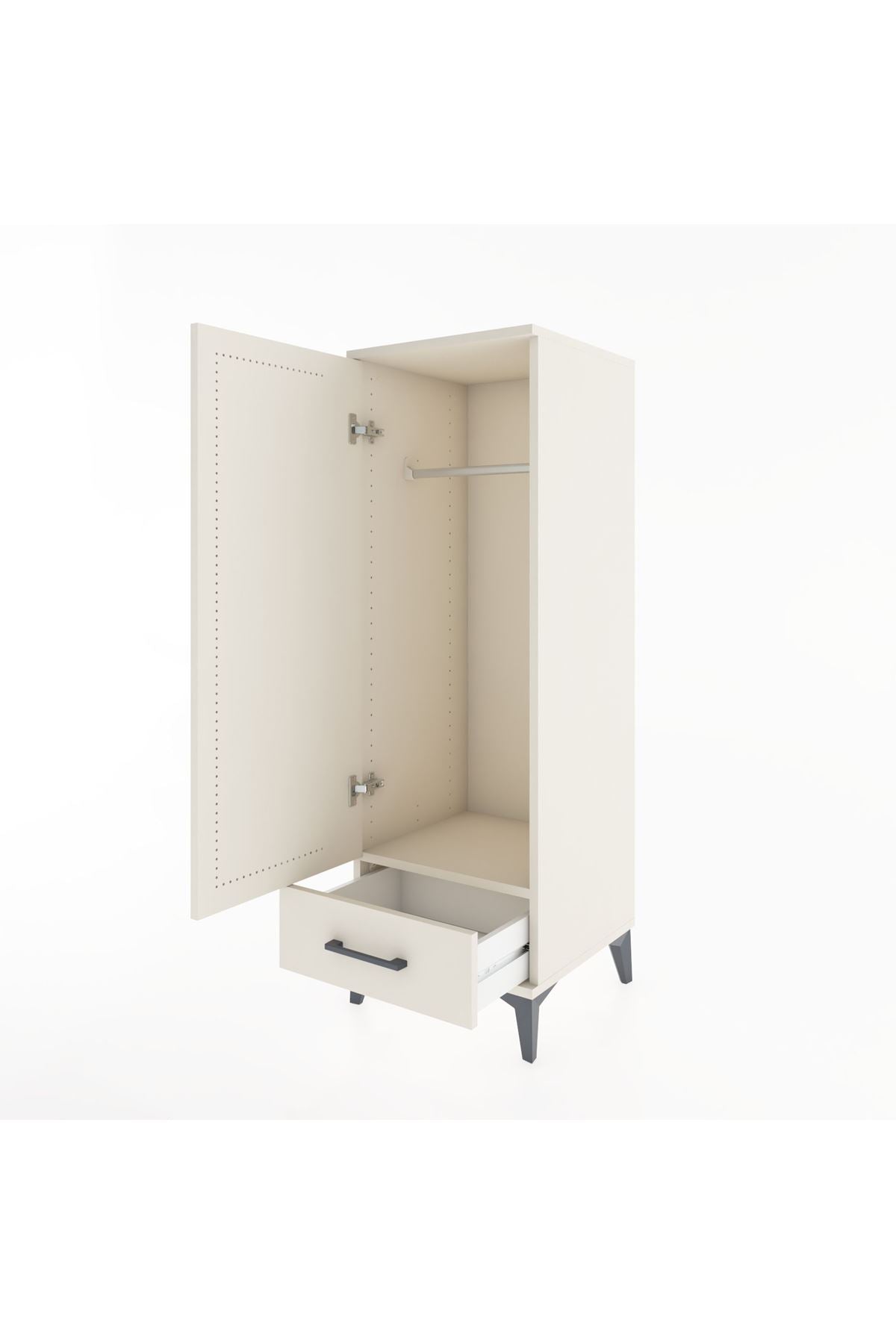 Hyperion Dolap Tek Raflı Tek Çekmeceli Tek Askılı 44x44x134 - S49M072V1B