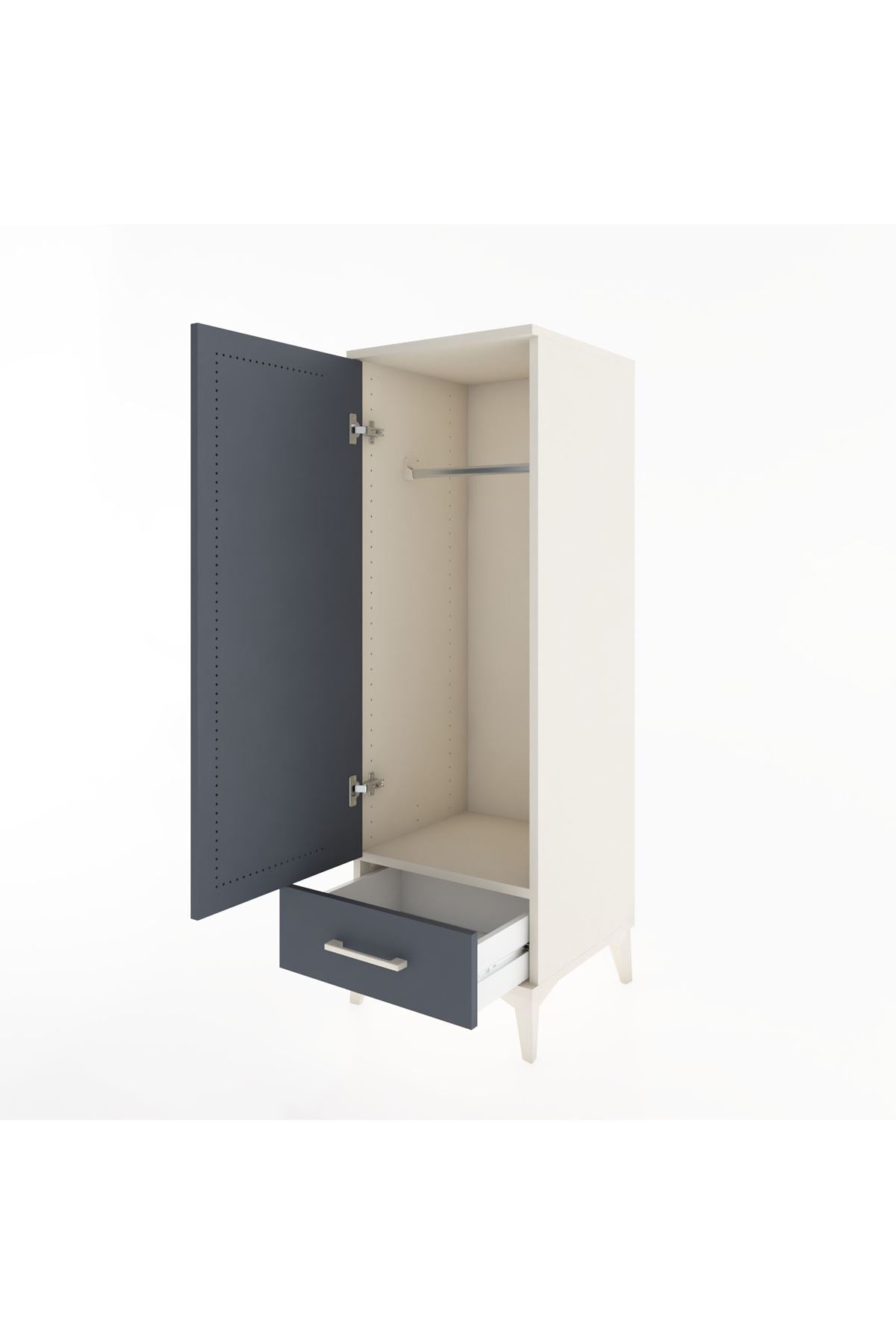 Hyperion Dolap Tek Raflı Tek Çekmeceli Tek Askılı 44x44x134 - S49M072V2B