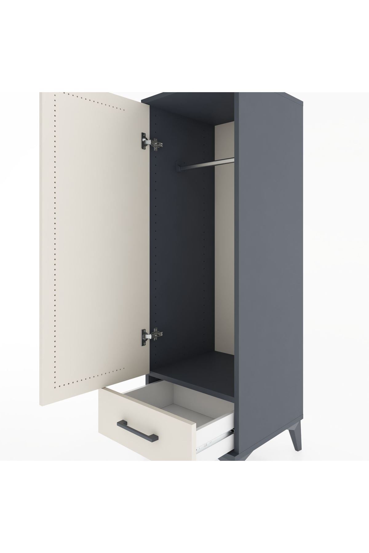 Hyperion Dolap Tek Raflı Tek Çekmeceli Tek Askılı 44x44x134 - S49M072V4B