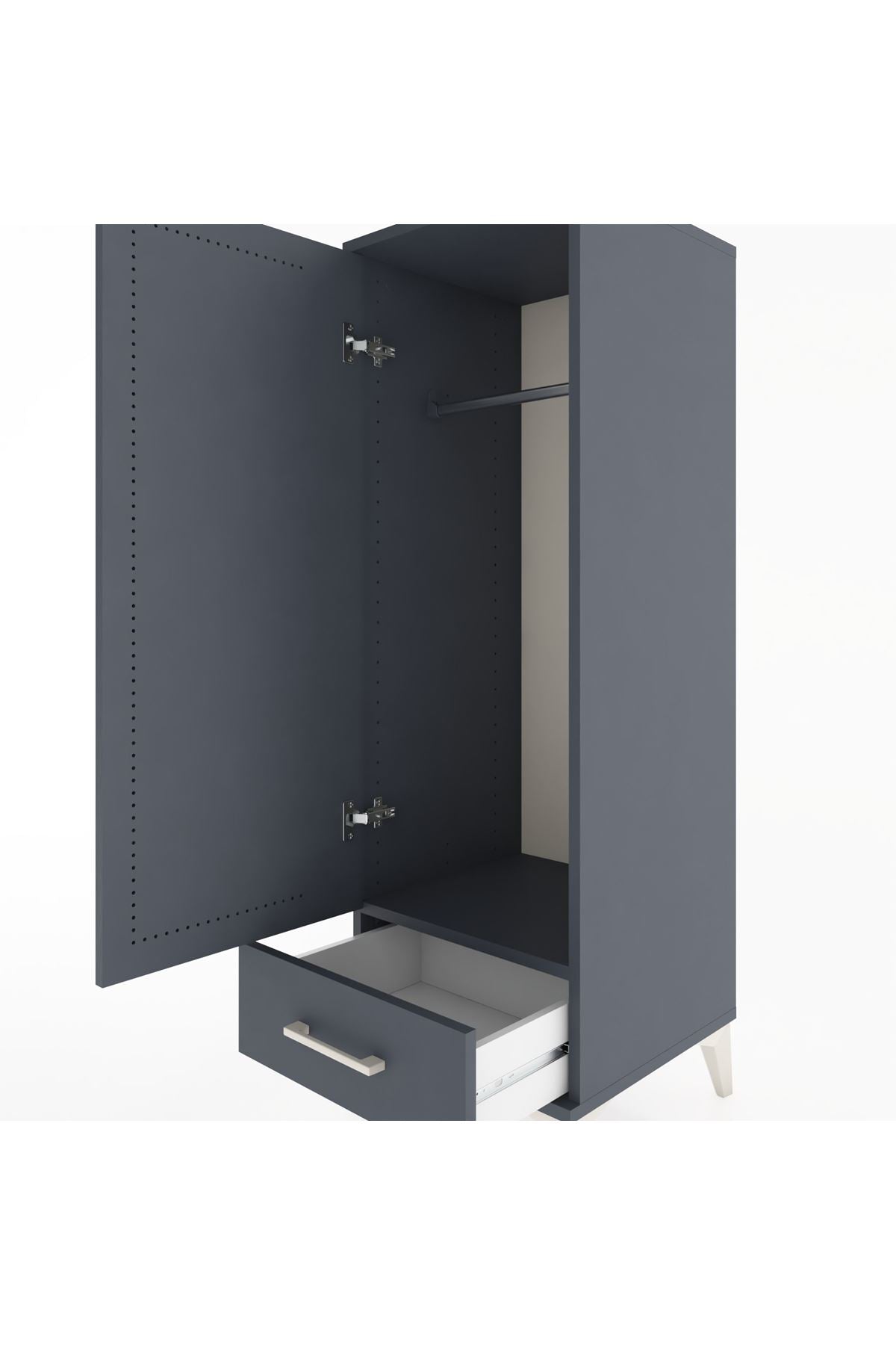 Hyperion Dolap Tek Raflı Tek Çekmeceli Tek Askılı 44x44x134 - S49M072V5B