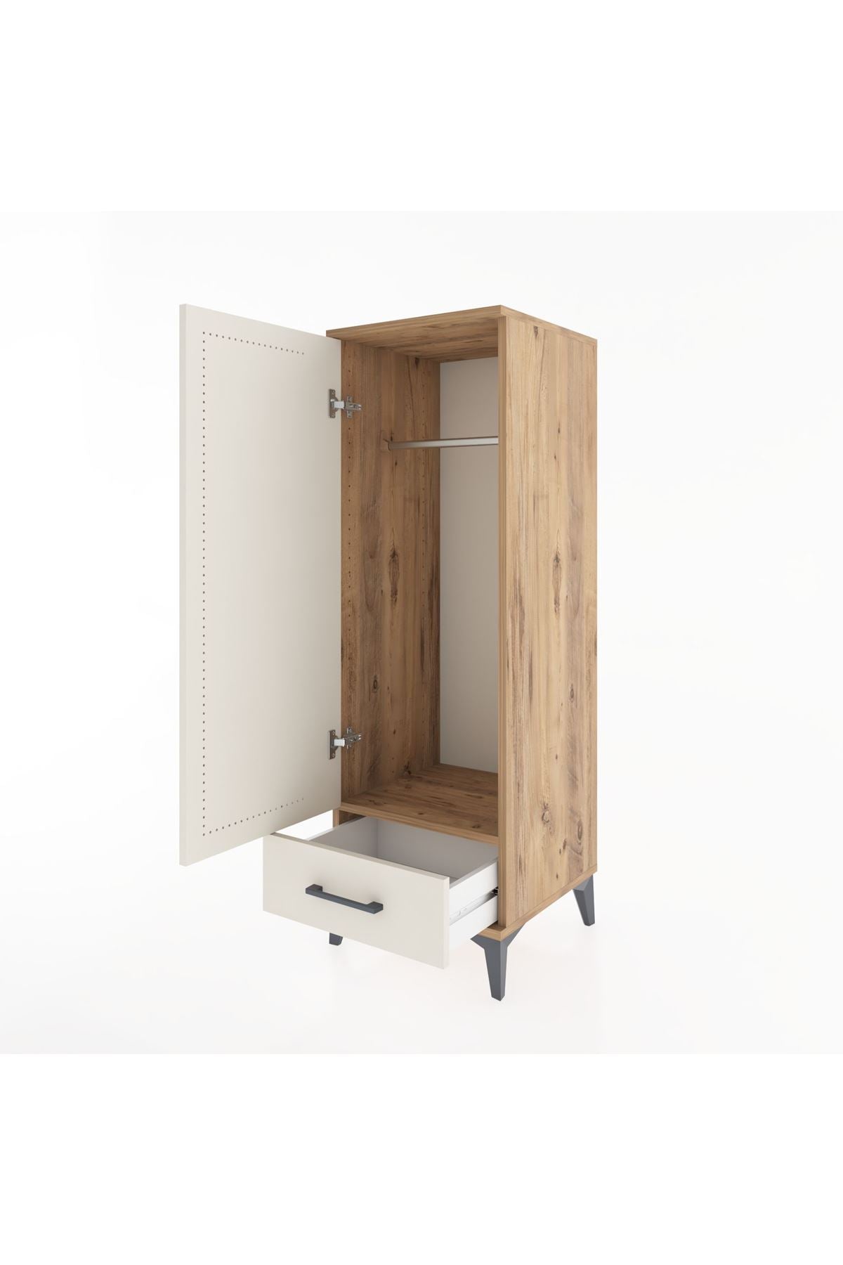 Hyperion Dolap Tek Raflı Tek Çekmeceli Tek Askılı 44x44x134 - S49M072V7B