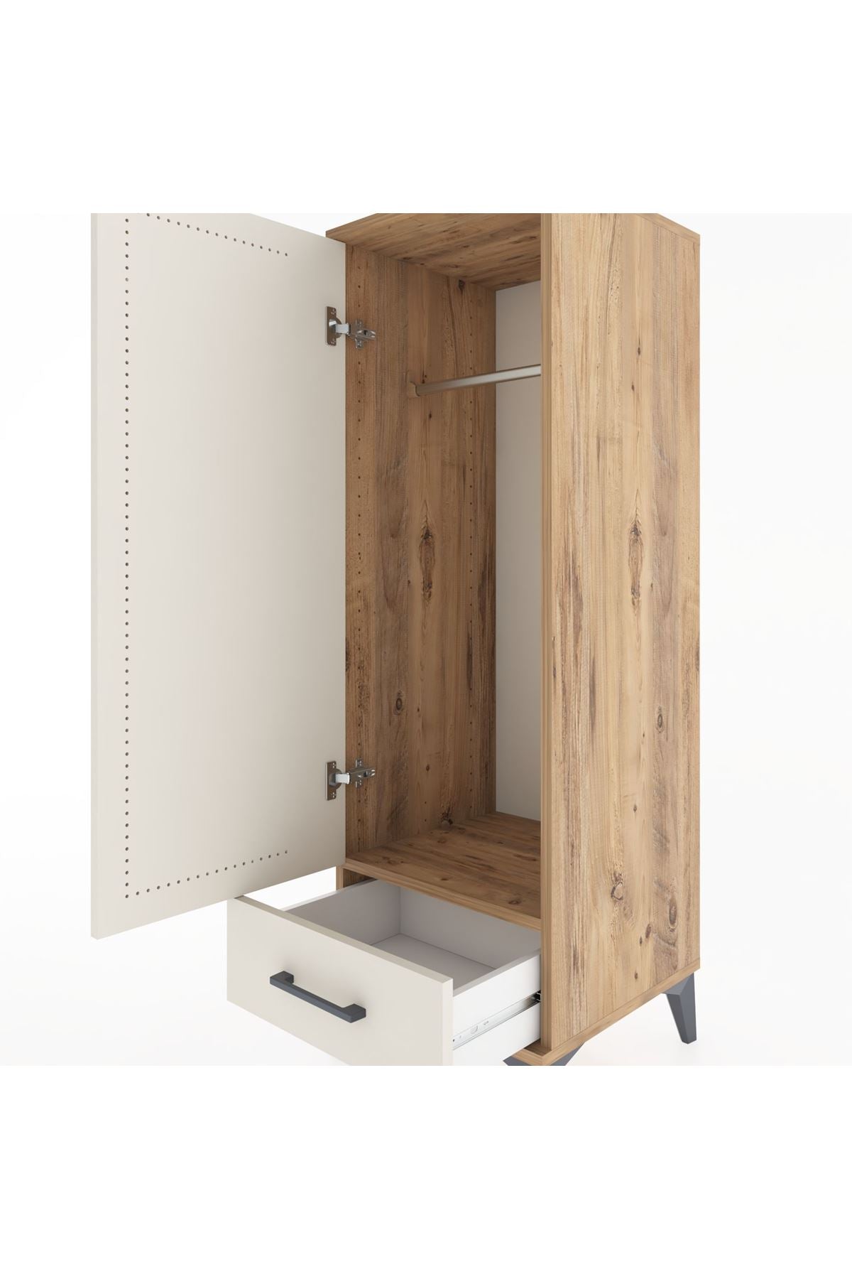 Hyperion Dolap Tek Raflı Tek Çekmeceli Tek Askılı 44x44x134 - S49M072V7B