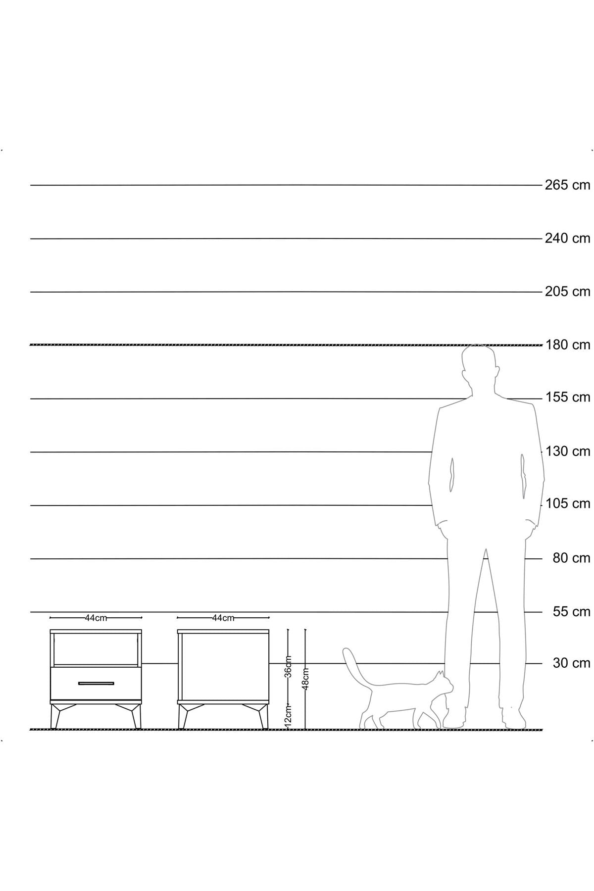 Hyperion Komodin Tek Raflı Tek Çekmeceli 44x44x48 - S39M003V1B