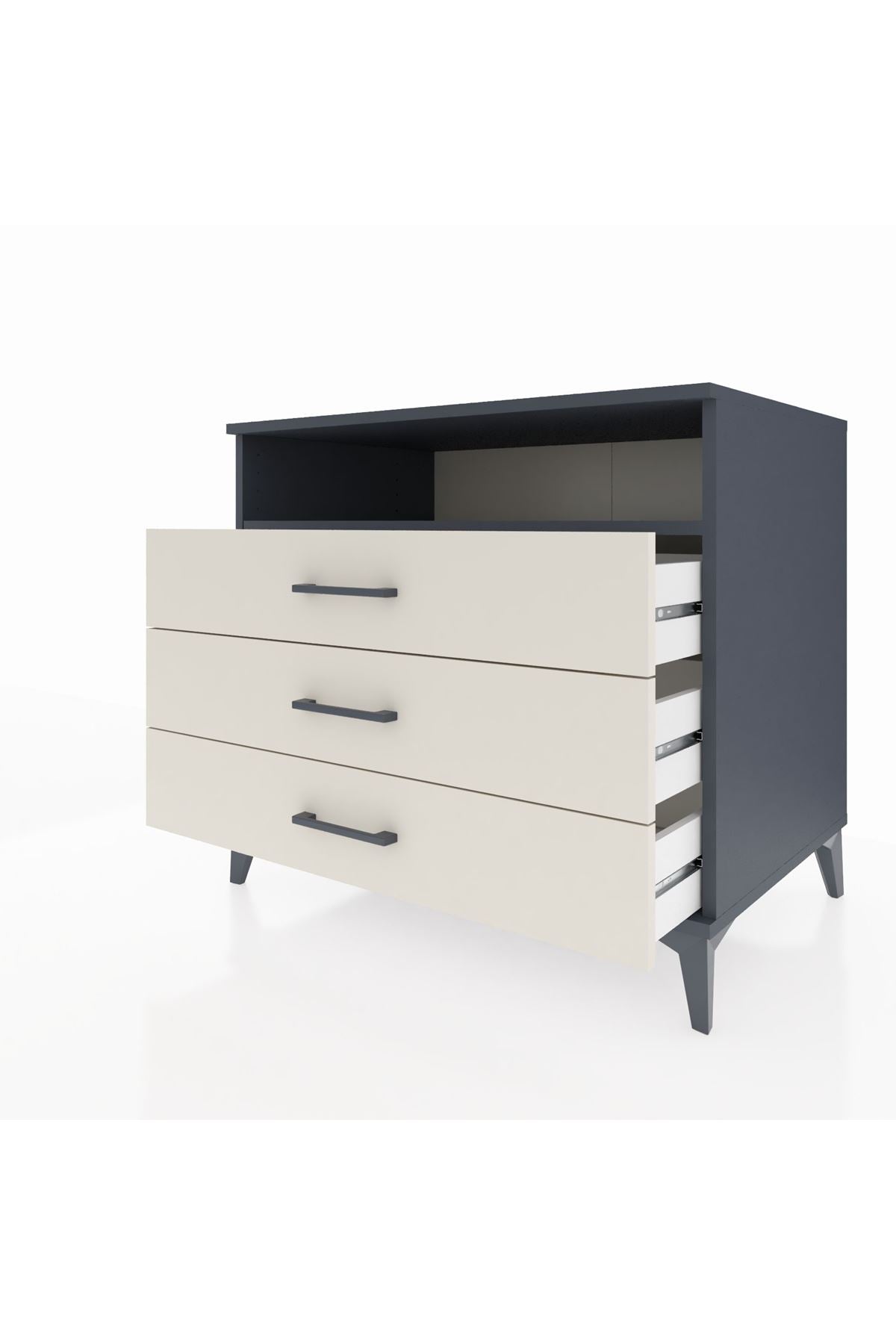 Kronos Şifonyer Tek Raflı 3 Çekmeceli 88x59x80 - S69M005V4C