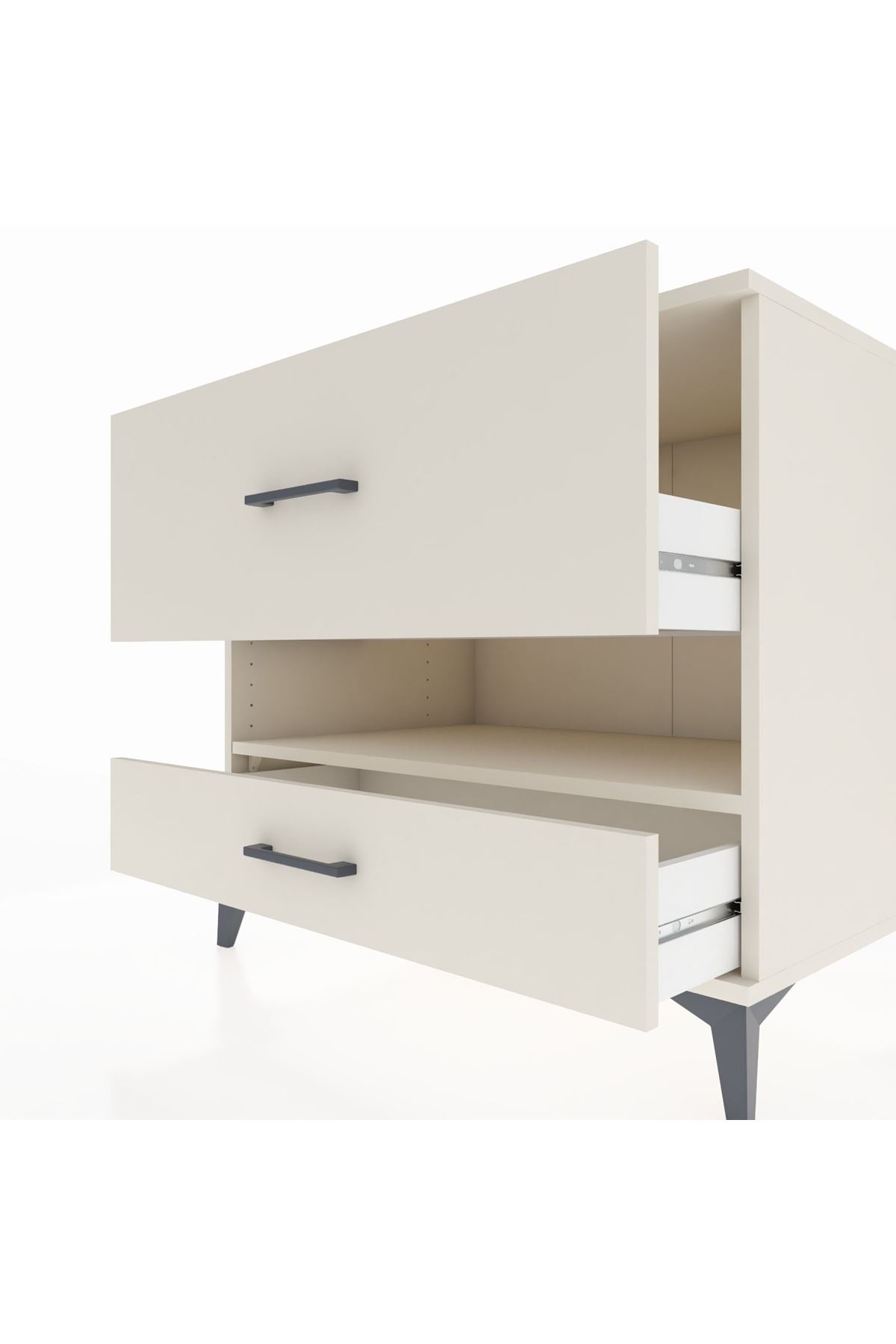 Kronos Şifonyer Tek Raflı 2 Çekmeceli 88x59x80 - S69M019V1C