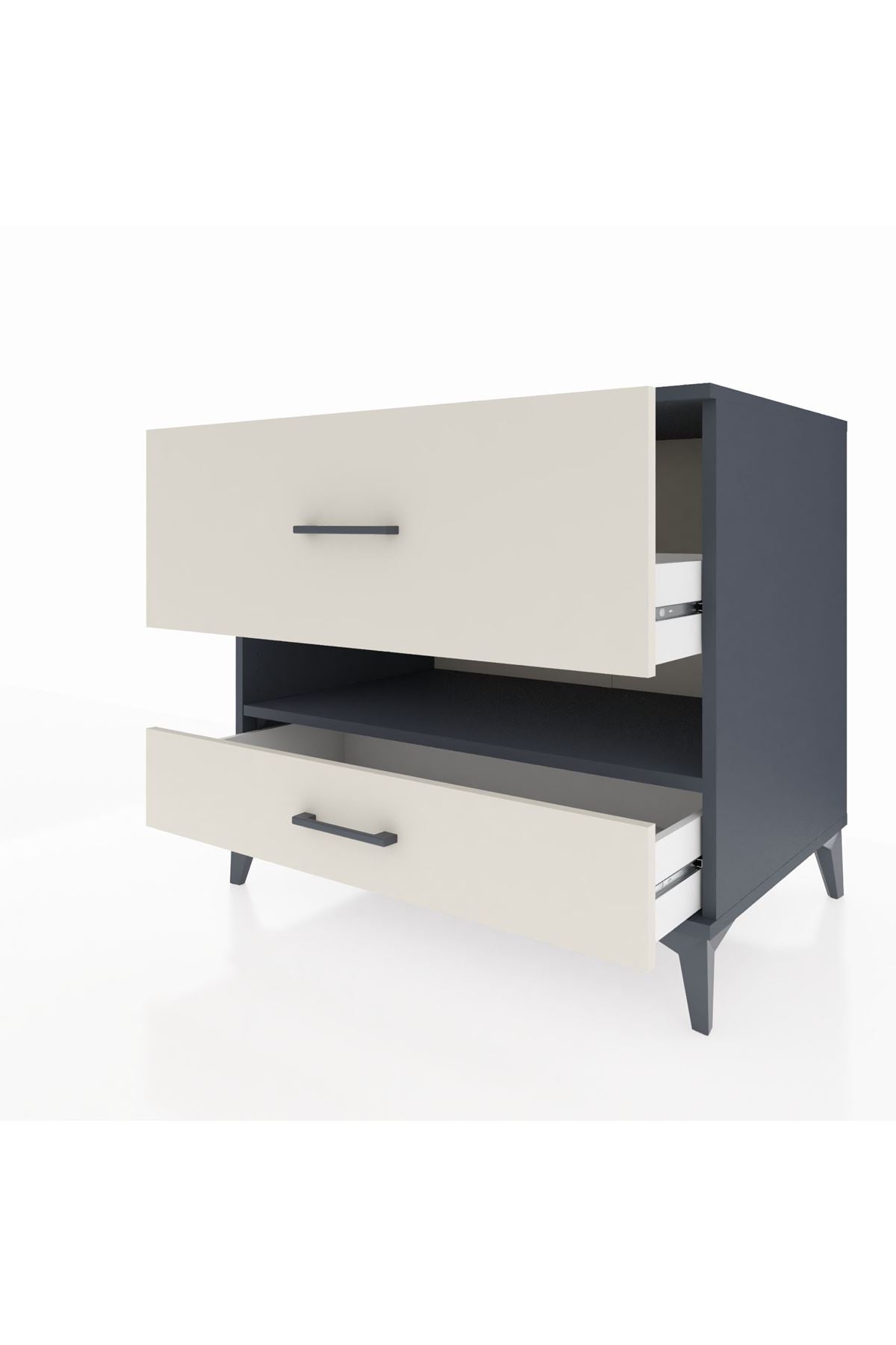 Kronos Şifonyer Tek Raflı 2 Çekmeceli 88x59x80 - S69M019V4C
