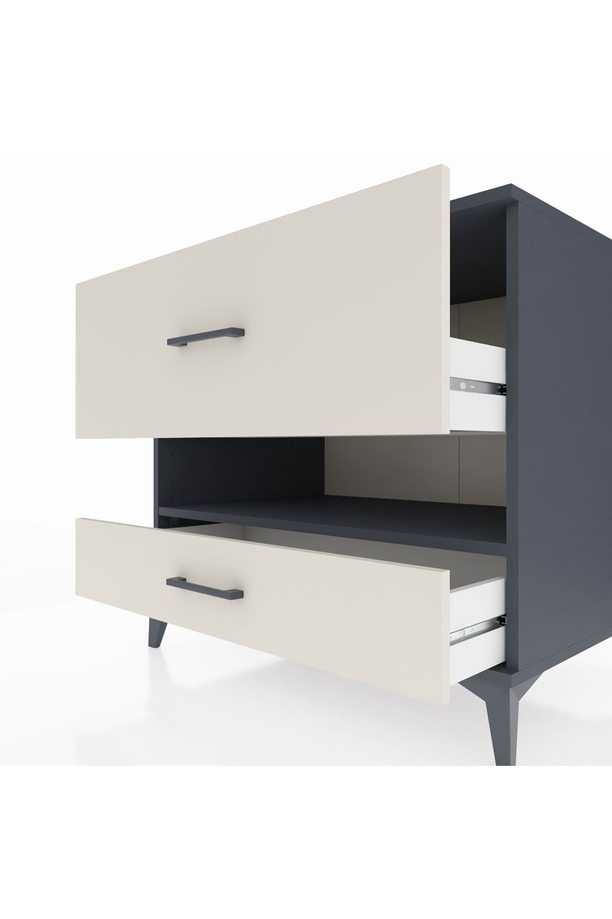 Kronos Şifonyer Tek Raflı 2 Çekmeceli 88x59x80 - S69M019V4C