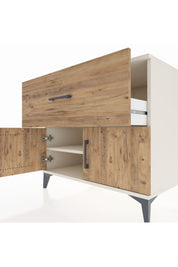 Kronos Şifonyer Tek Raflı Tek Çekmeceli 2 Kapaklı 88x59x80 - S69M021V3C
