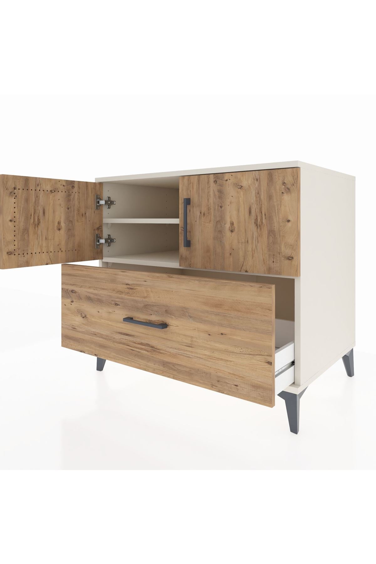 Kronos Şifonyer 2 Raflı Tek Çekmeceli 2 Kapaklı 88x59x80 - S69M022V3C