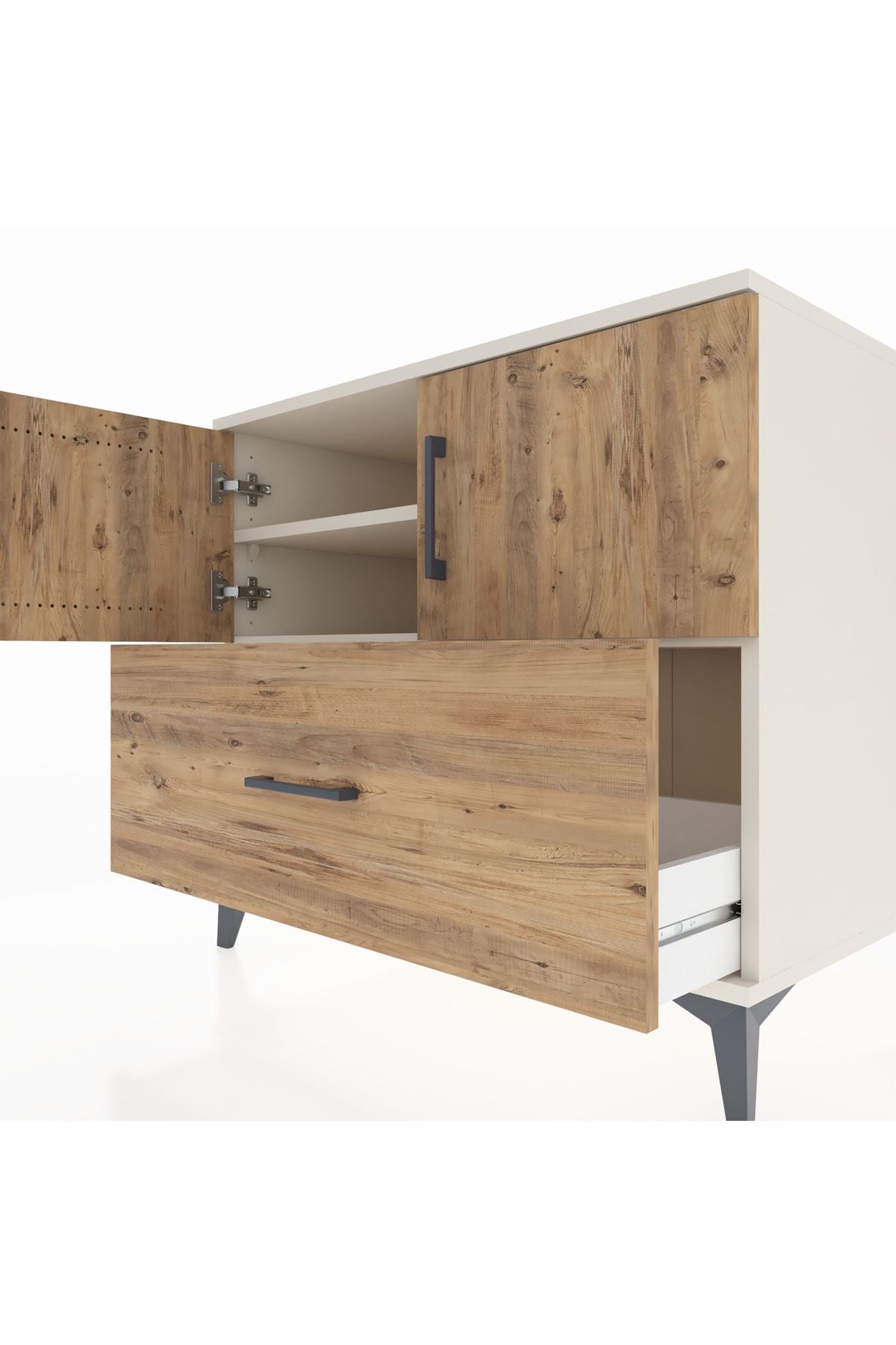 Kronos Şifonyer 2 Raflı Tek Çekmeceli 2 Kapaklı 88x59x80 - S69M022V3C