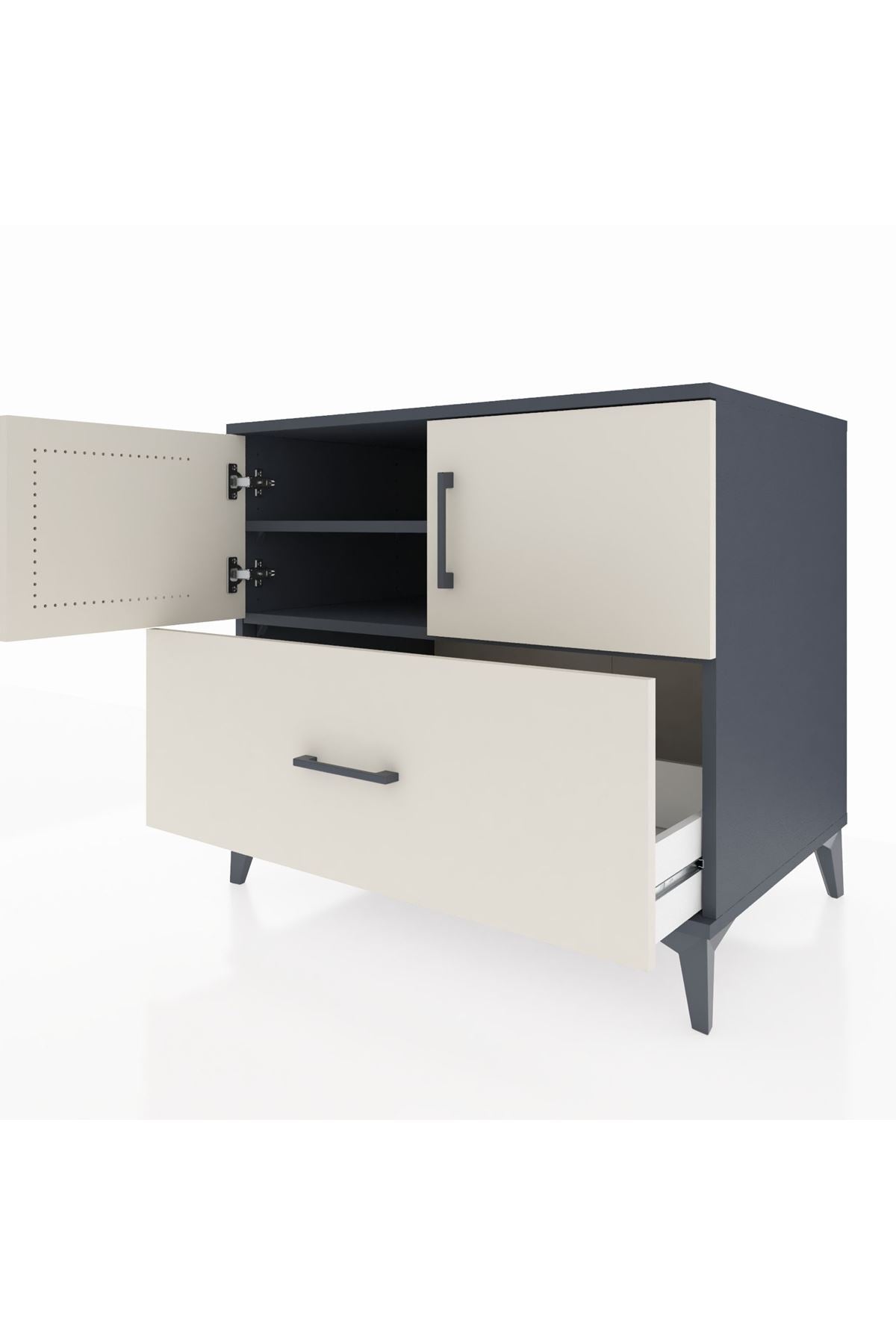 Kronos Şifonyer 2 Raflı Tek Çekmeceli 2 Kapaklı 88x59x80 - S69M022V4C