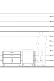 Kronos Şifonyer Tek Raflı 2 Çekmeceli 2 Kapaklı 88x59x80 - S69M026V3C
