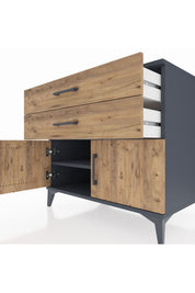 Kronos Şifonyer Tek Raflı 2 Çekmeceli 2 Kapaklı 88x59x80 - S69M026V6C