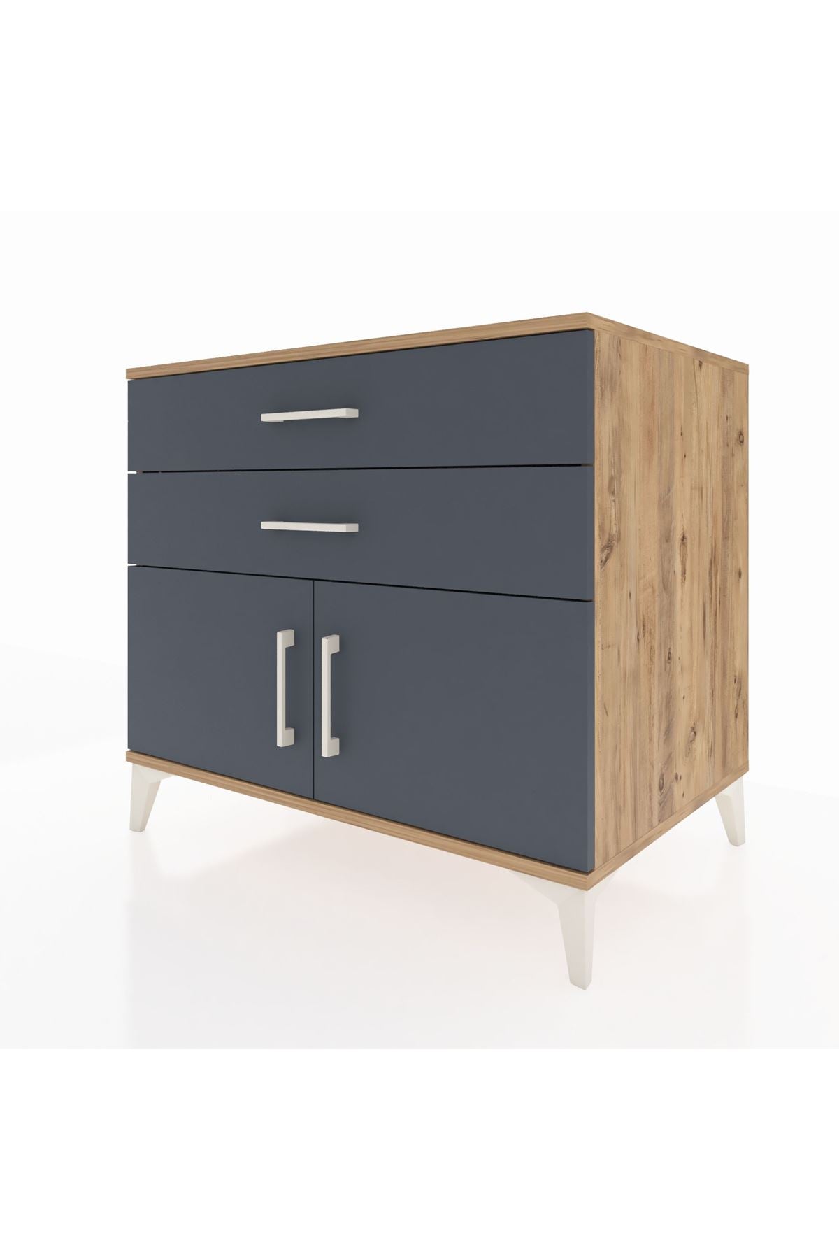 Kronos Şifonyer Tek Raflı 2 Çekmeceli 2 Kapaklı 88x59x80 - S69M026V8C